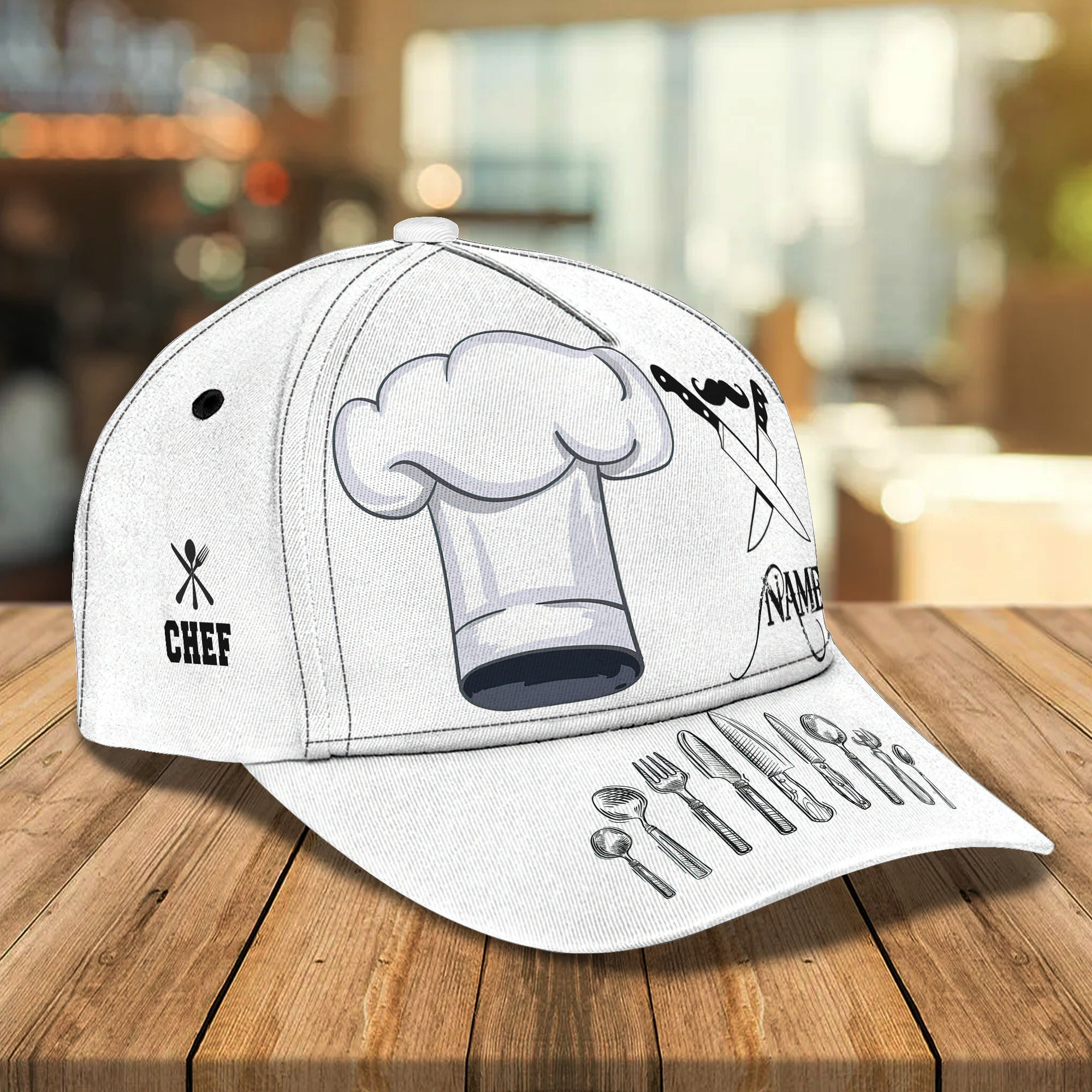 Adeenyc Custom Classic Chef Cap - Personalized Name Option Hats Gifts for men & women Adeenyc.com