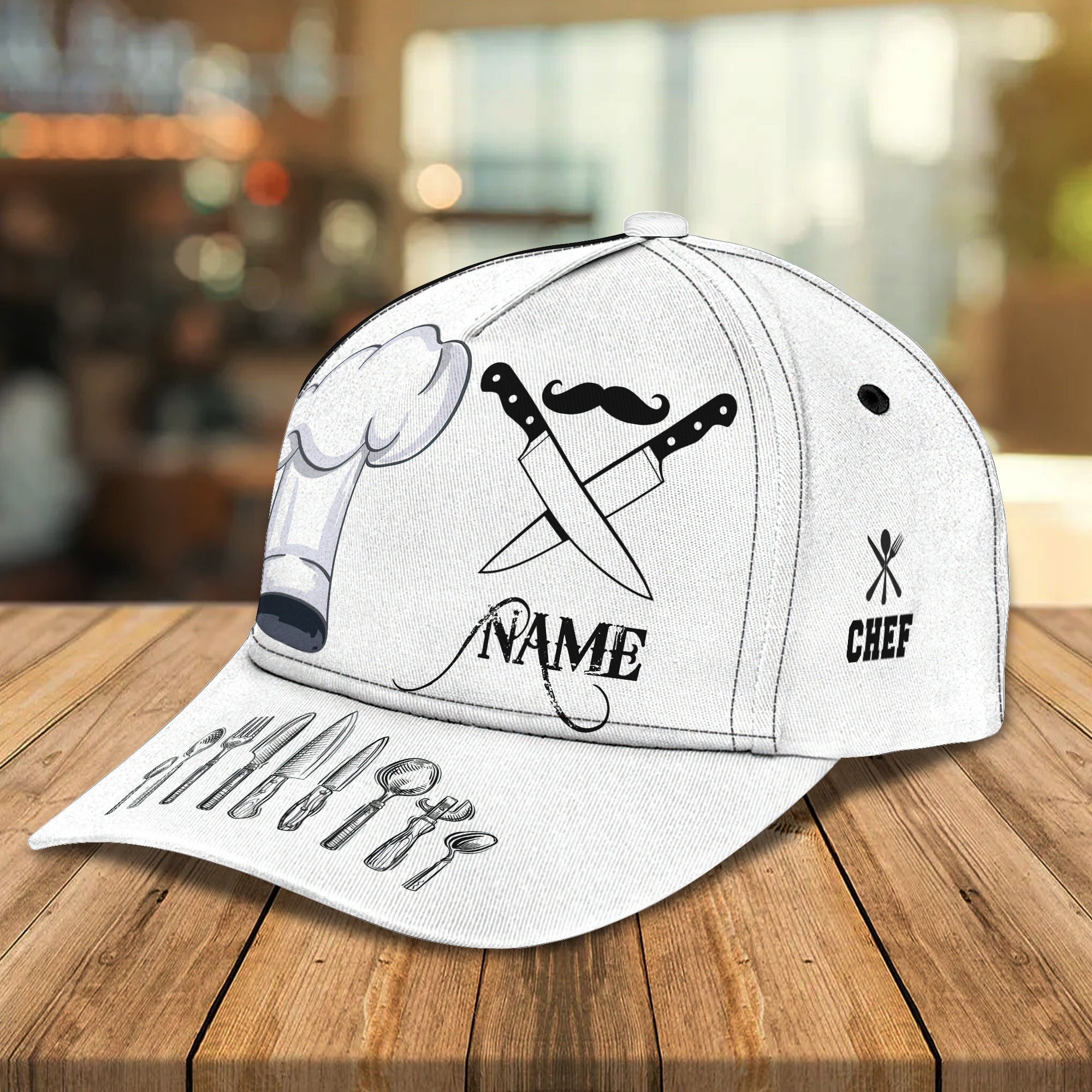 Adeenyc Custom Classic Chef Cap - Personalized Name Option Hats Gifts for men & women Adeenyc.com