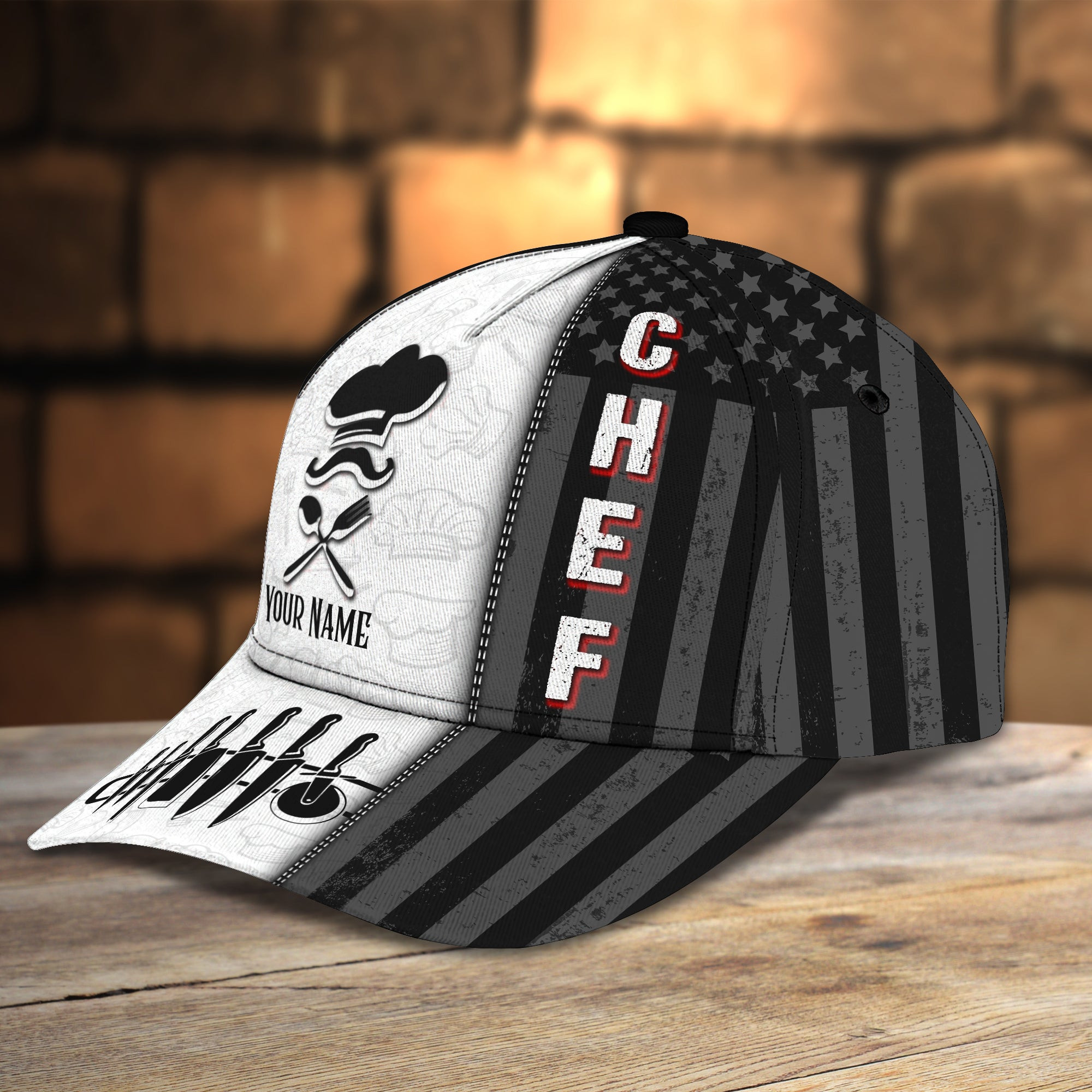 Adeenyc Custom Classic Chef Cap - Personalized Name - Perfect Gift Hats Gifts for men & women Adeenyc.com