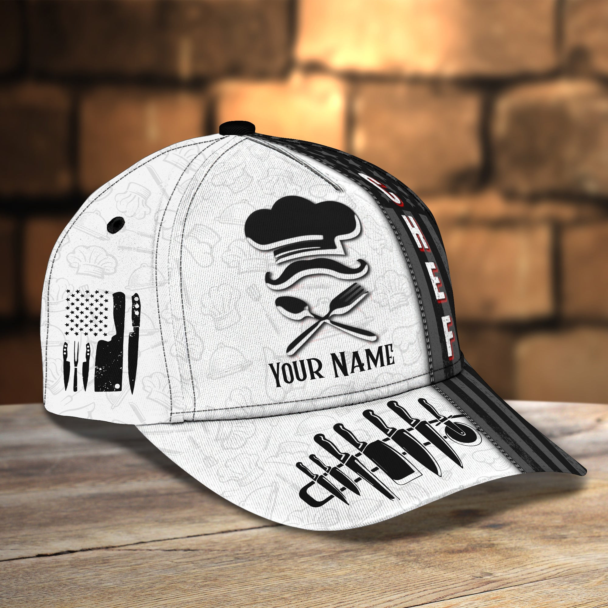 Adeenyc Custom Classic Chef Cap - Personalized Name - Perfect Gift Hats Gifts for men & women Adeenyc.com