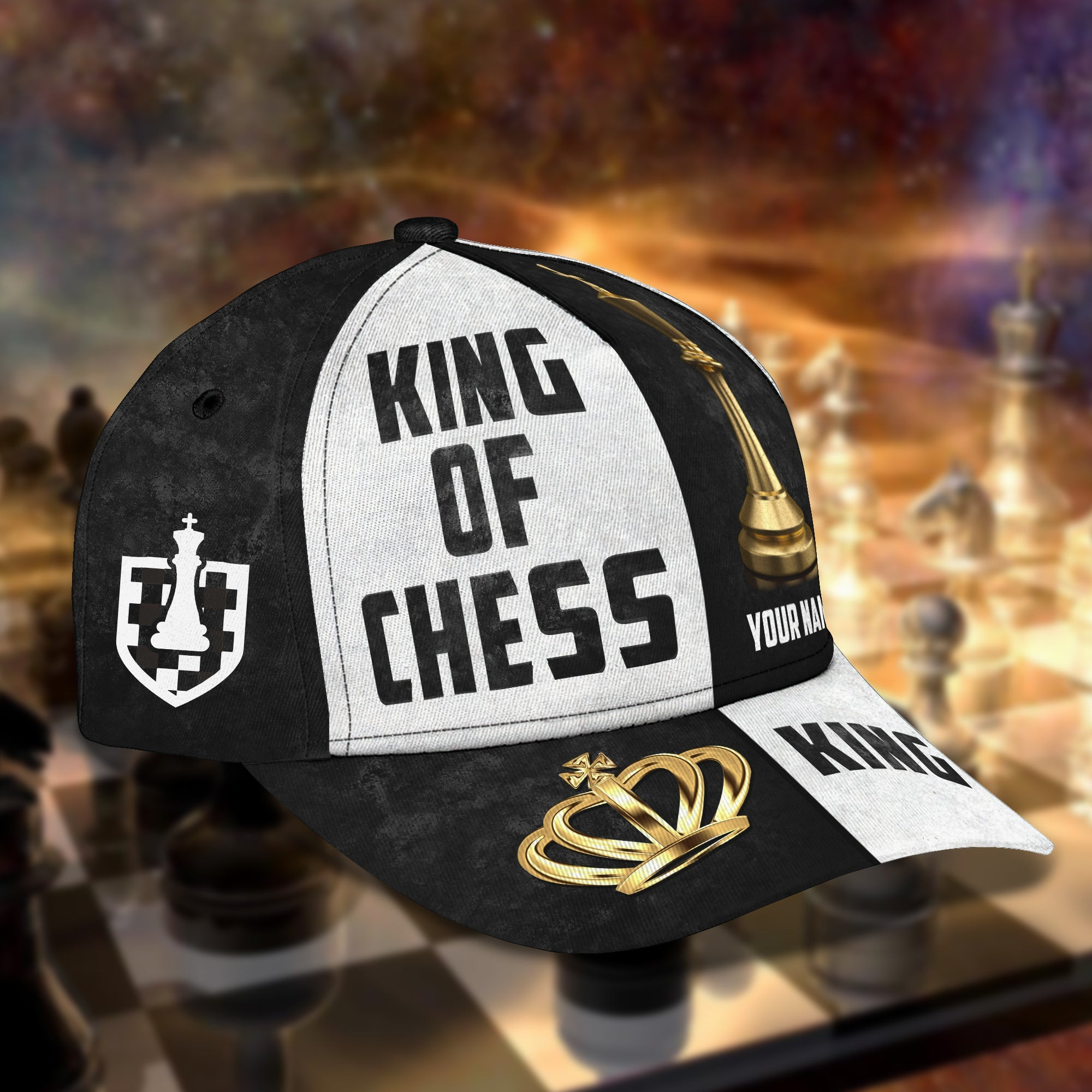 Adeenyc Custom Classic Chess Cap - Personalized Name Hats Gifts for men & women Adeenyc.com