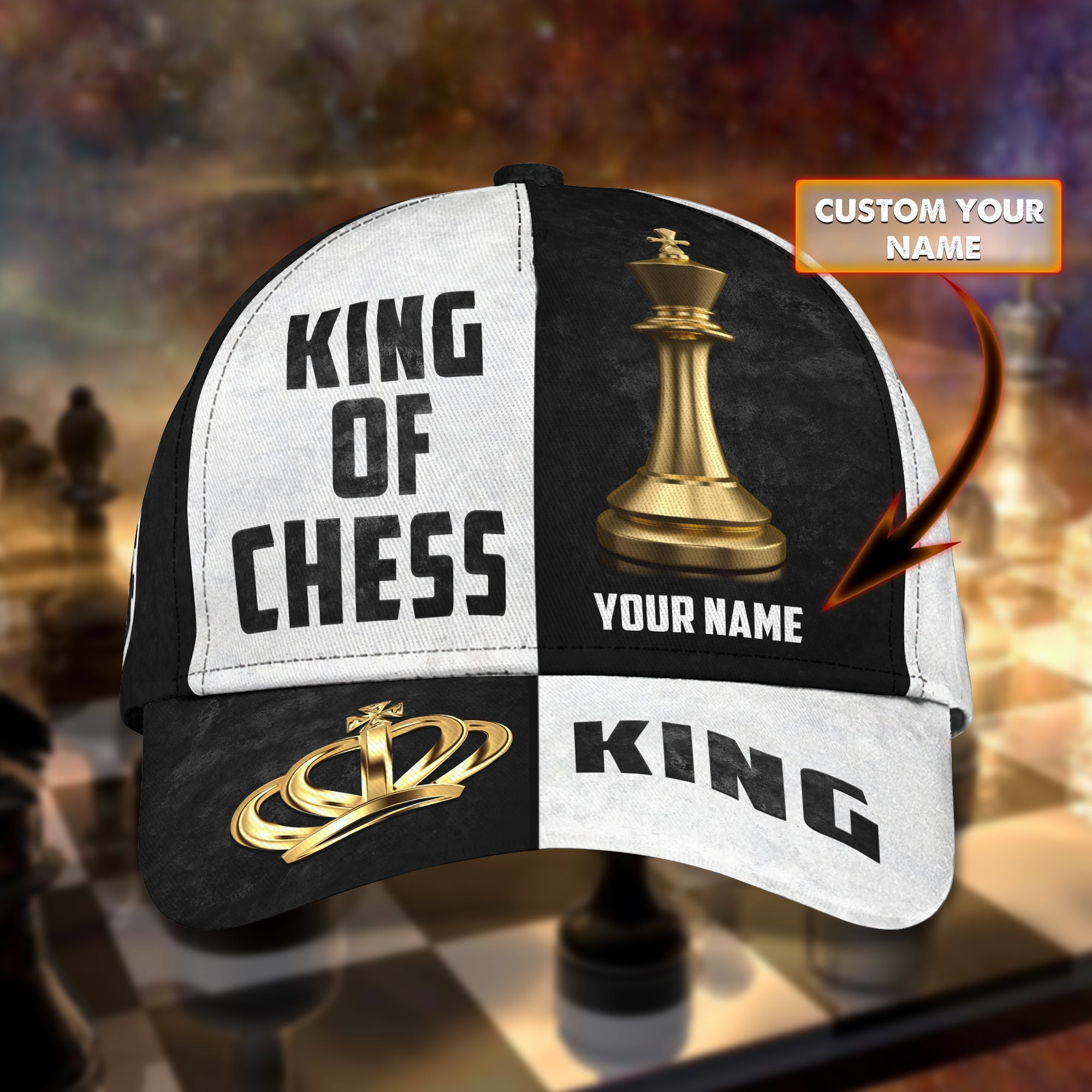 Adeenyc Custom Classic Chess Cap - Personalized Name Hats Gifts for men & women Adeenyc.com