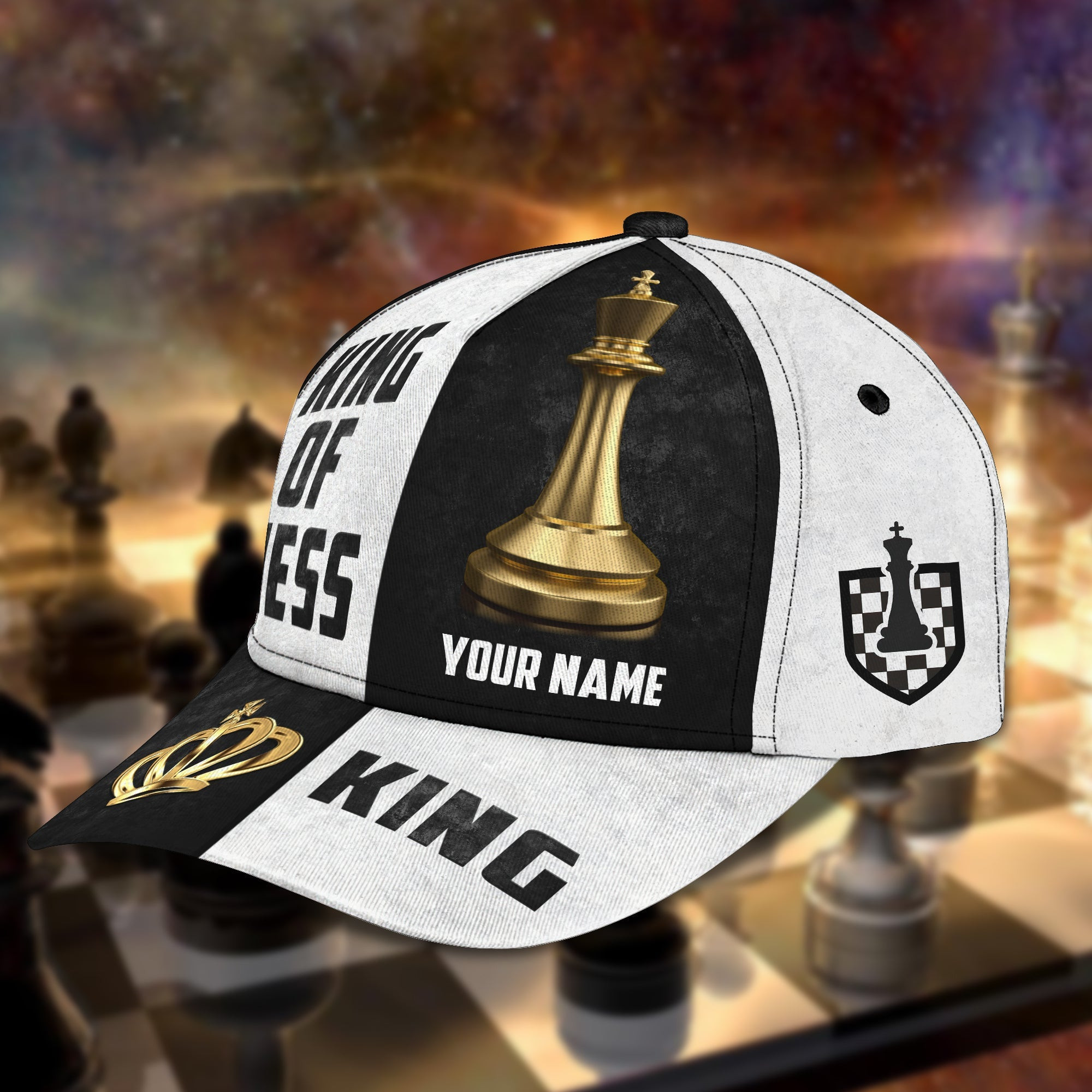 Adeenyc Custom Classic Chess Cap - Personalized Name Hats Gifts for men & women Adeenyc.com
