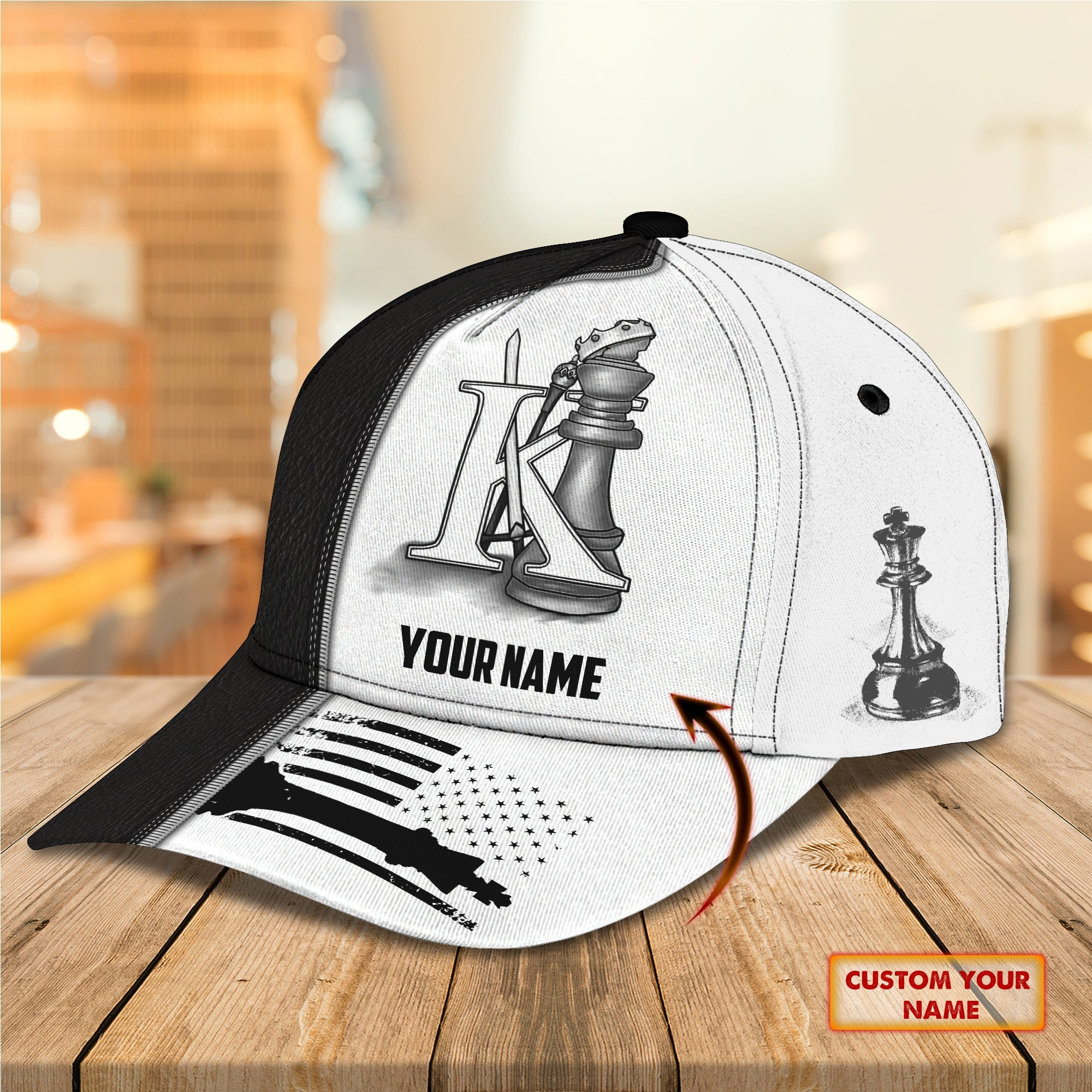 Adeenyc Custom Classic Chess Personalized Cap Hats Gifts for men & women Adeenyc.com