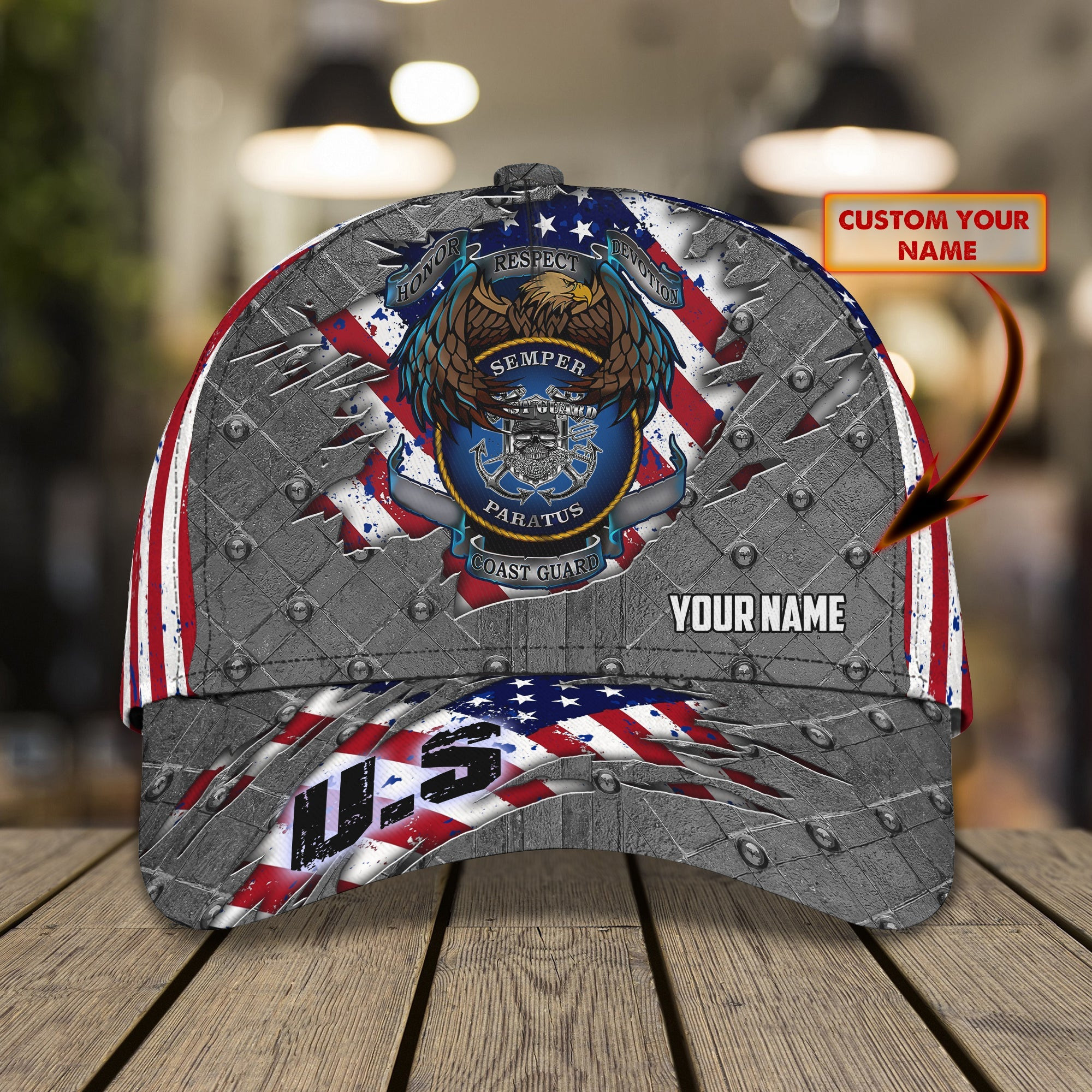 Adeenyc Custom Classic Coast Guard Cap - Personalized Name Hat Hats Gifts for men & women Adeenyc.com