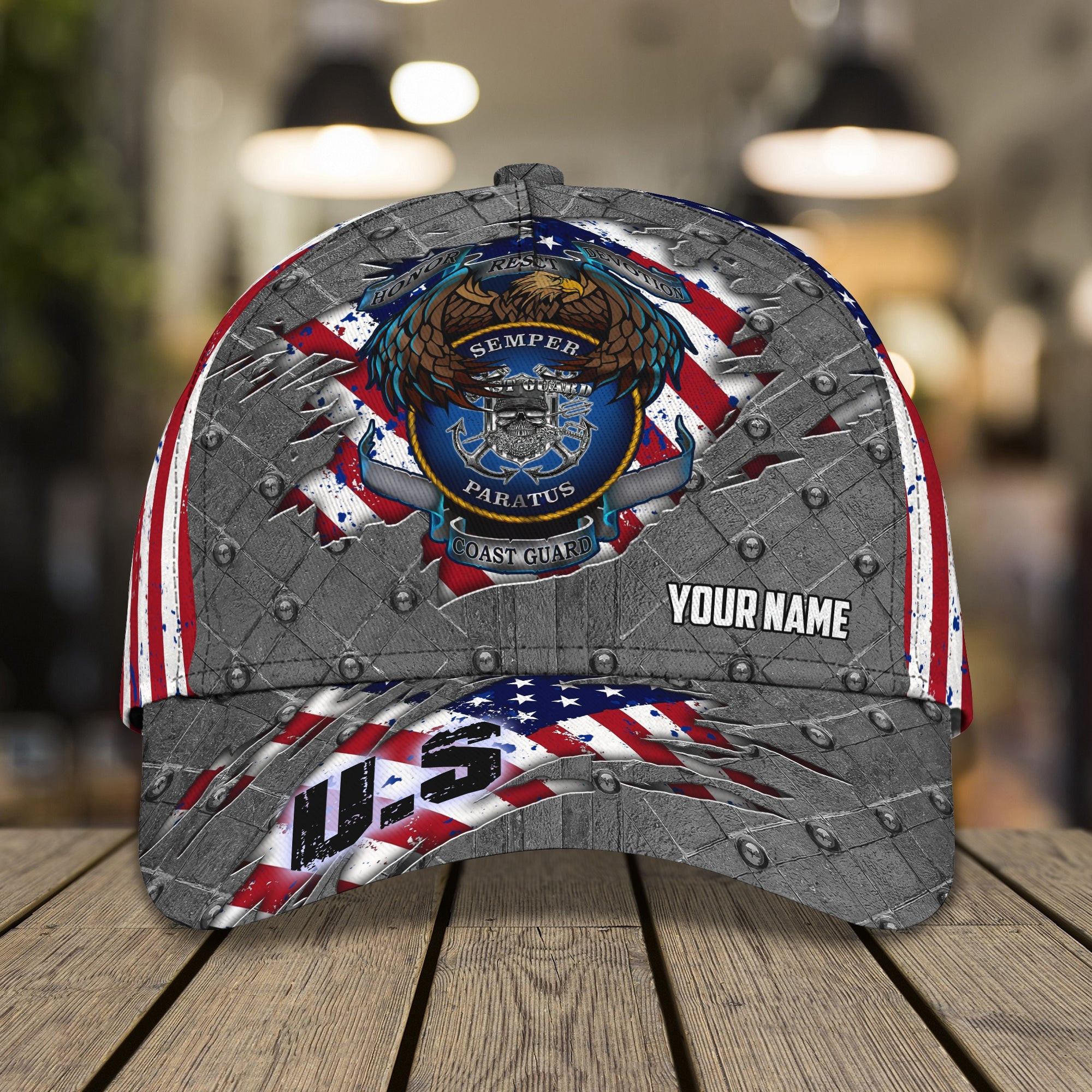Adeenyc Custom Classic Coast Guard Cap - Personalized Name Hat Hats Gifts for men & women Adeenyc.com