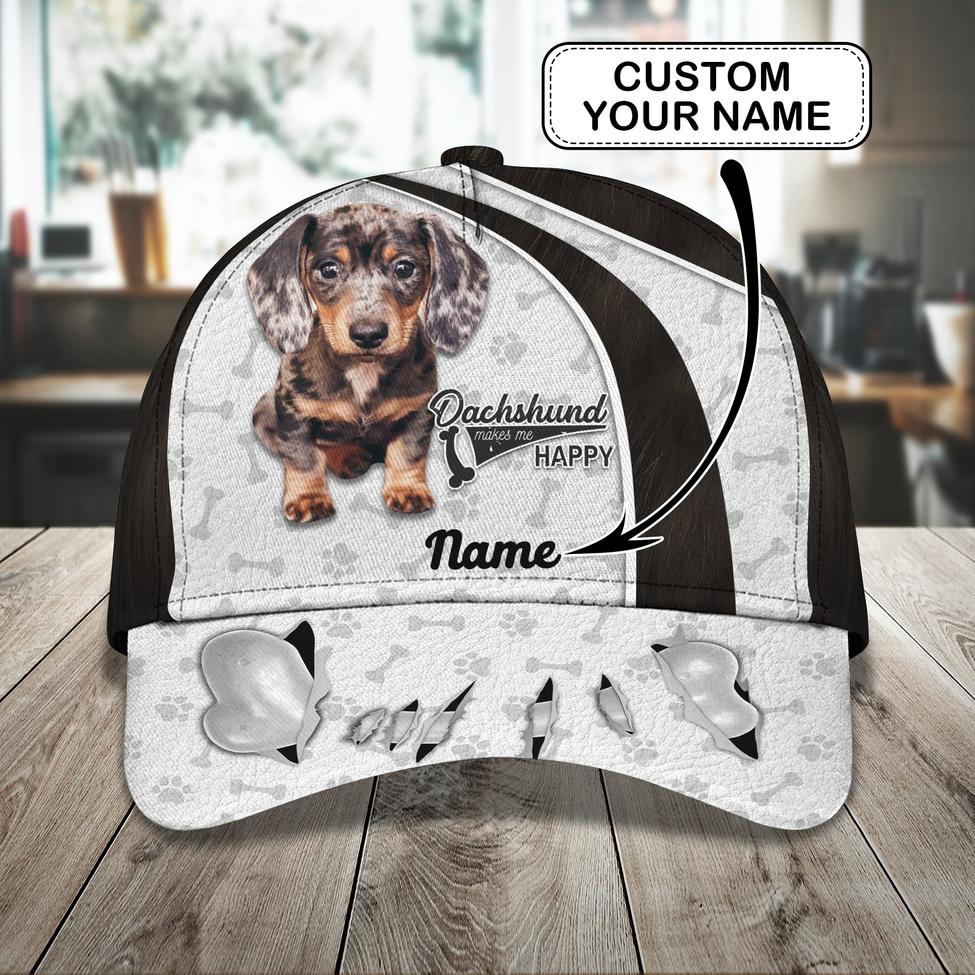 Adeenyc Custom Classic Dachshund Personalized Cap Hats Gifts for men & women Adeenyc.com