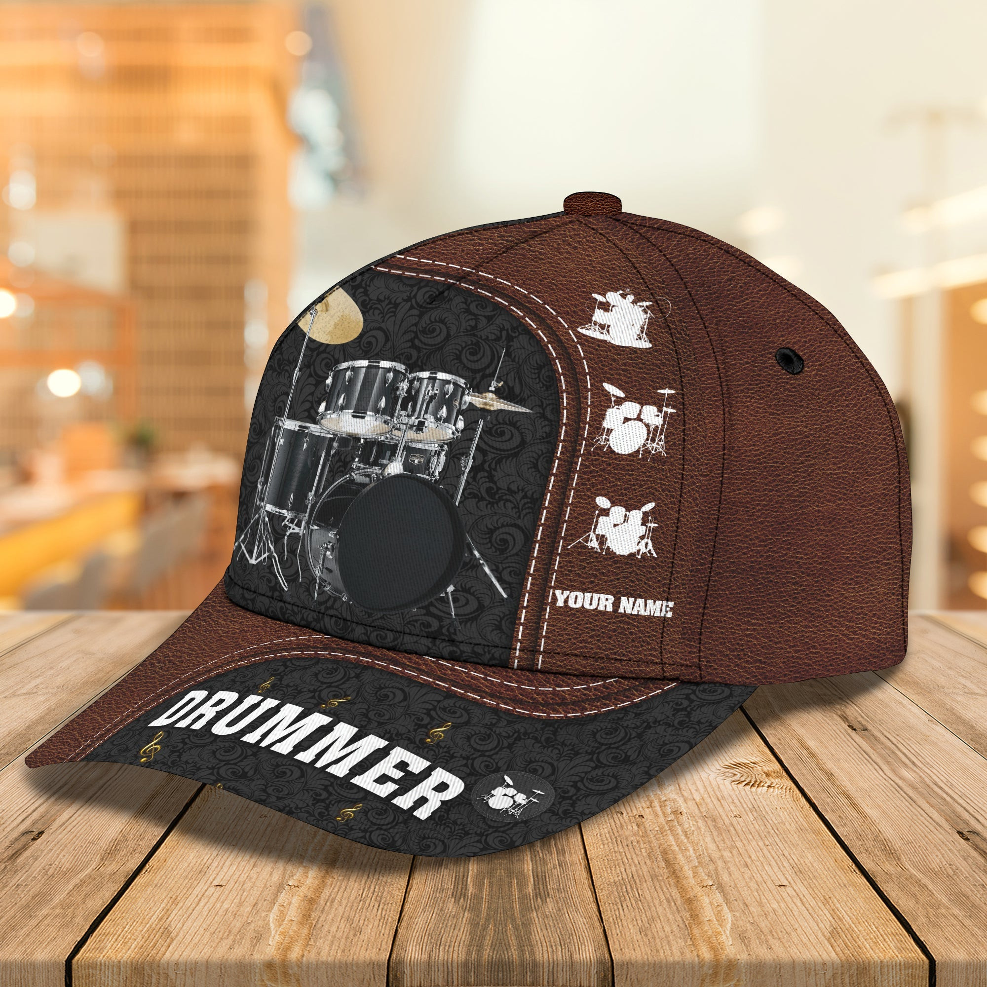 Adeenyc Custom Classic Drum Lover'S Personalized Name Cap Hats Gifts for men & women Adeenyc.com