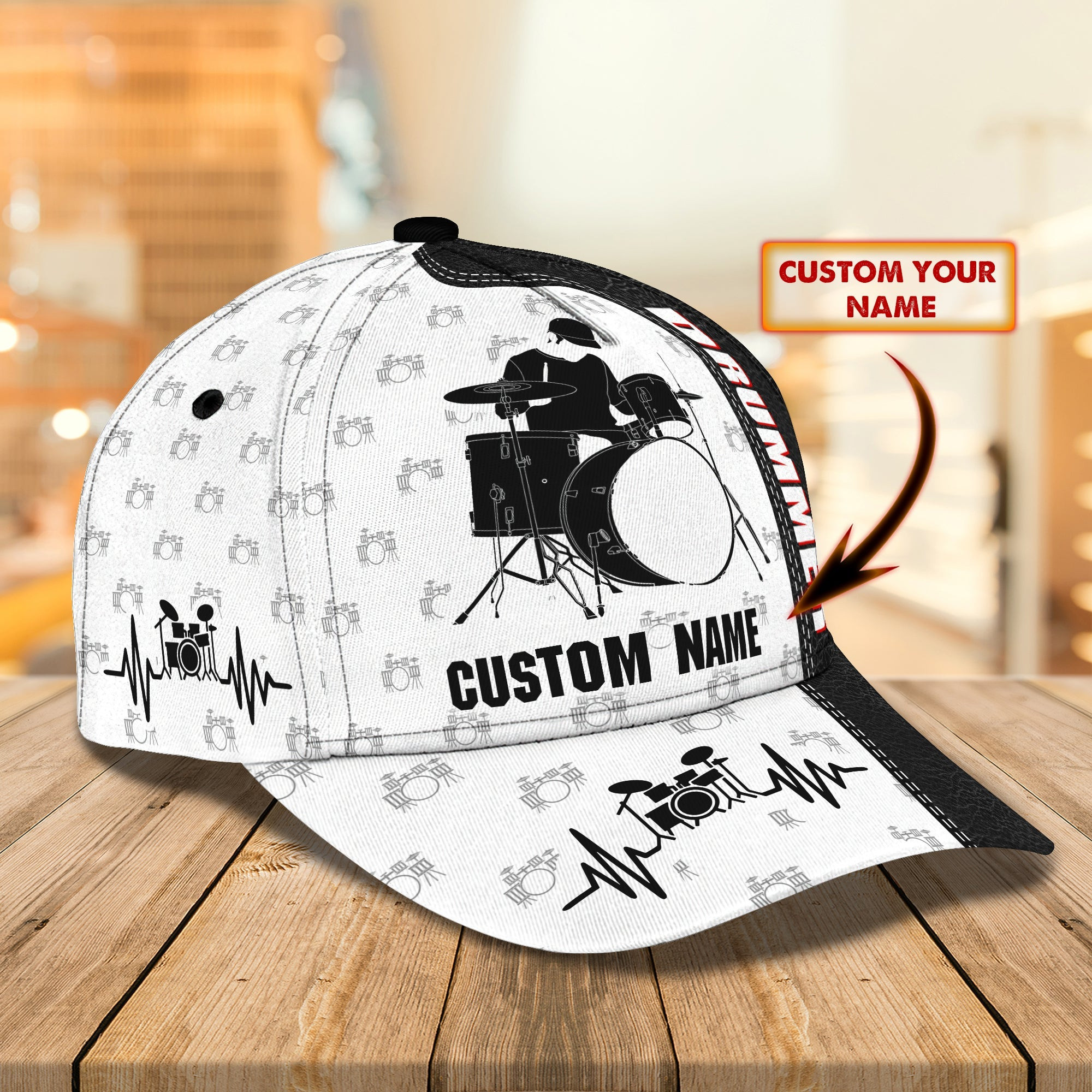 Adeenyc Custom Classic Drummer Cap - Personalized Gift Hats Gifts for men & women Adeenyc.com