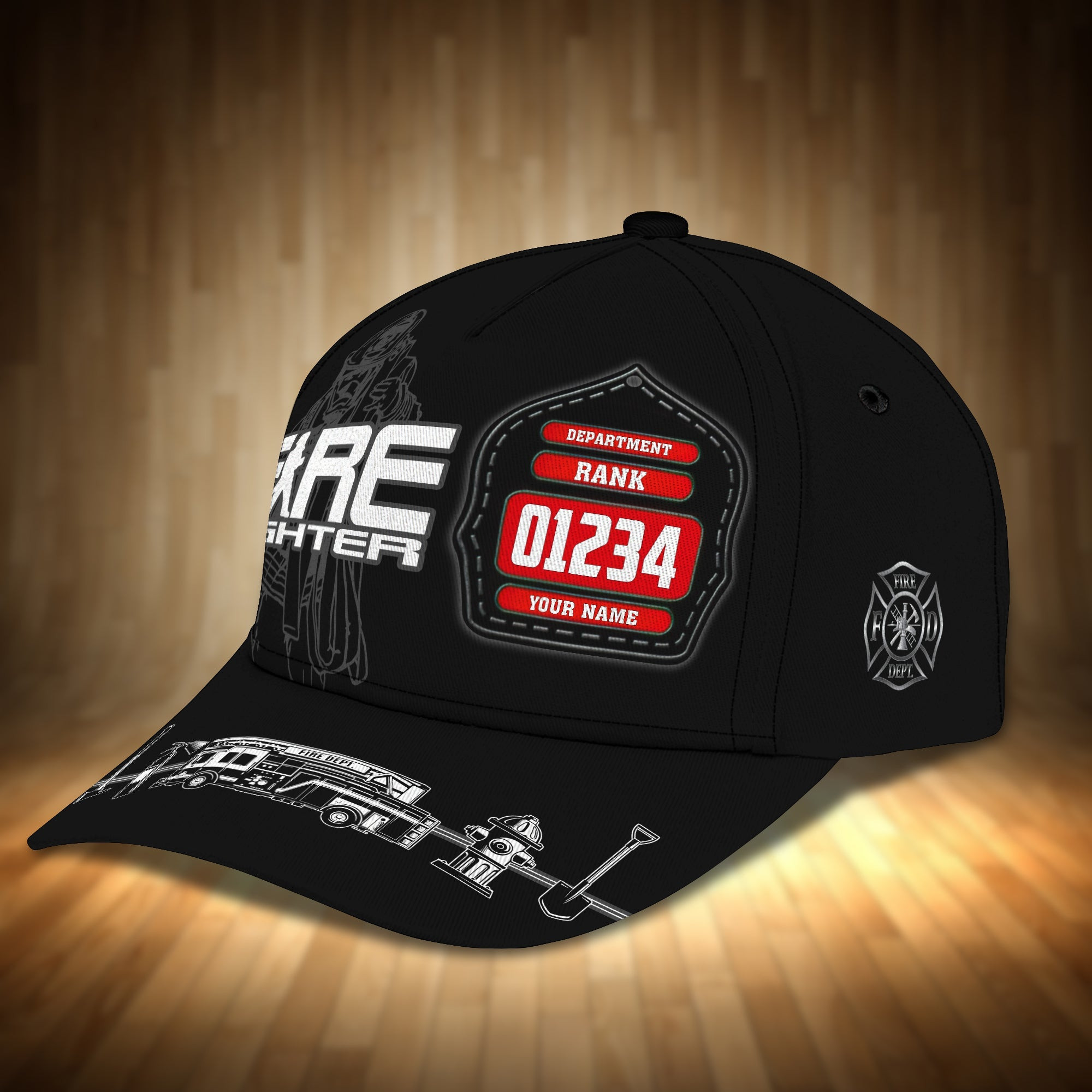 Adeenyc Custom Classic Firefighter Cap - Personalized Fireman Hat Hats Gifts for men & women Adeenyc.com