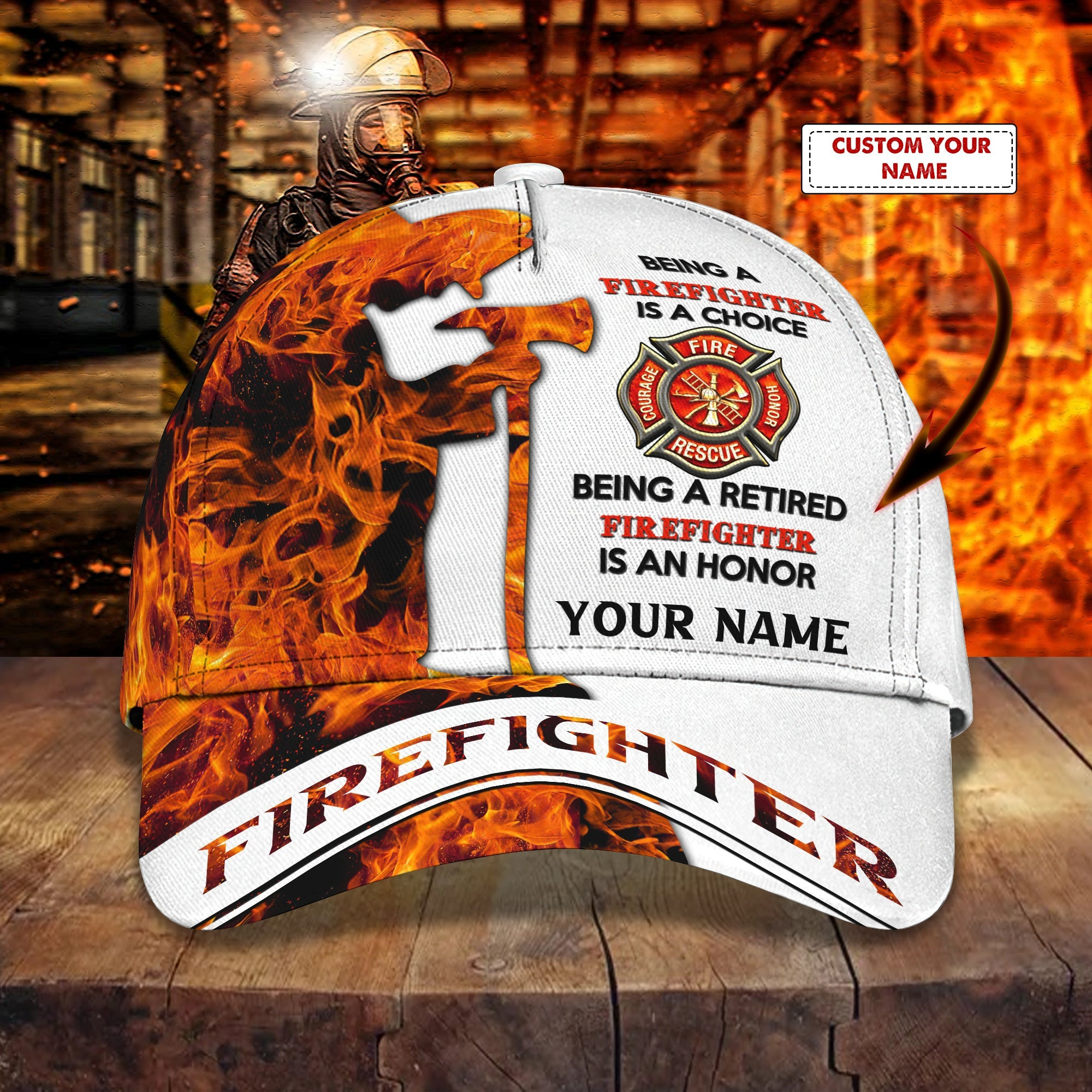 Adeenyc Custom Classic Firefighter Cap - Personalized Name Hats Gifts for men & women Adeenyc.com