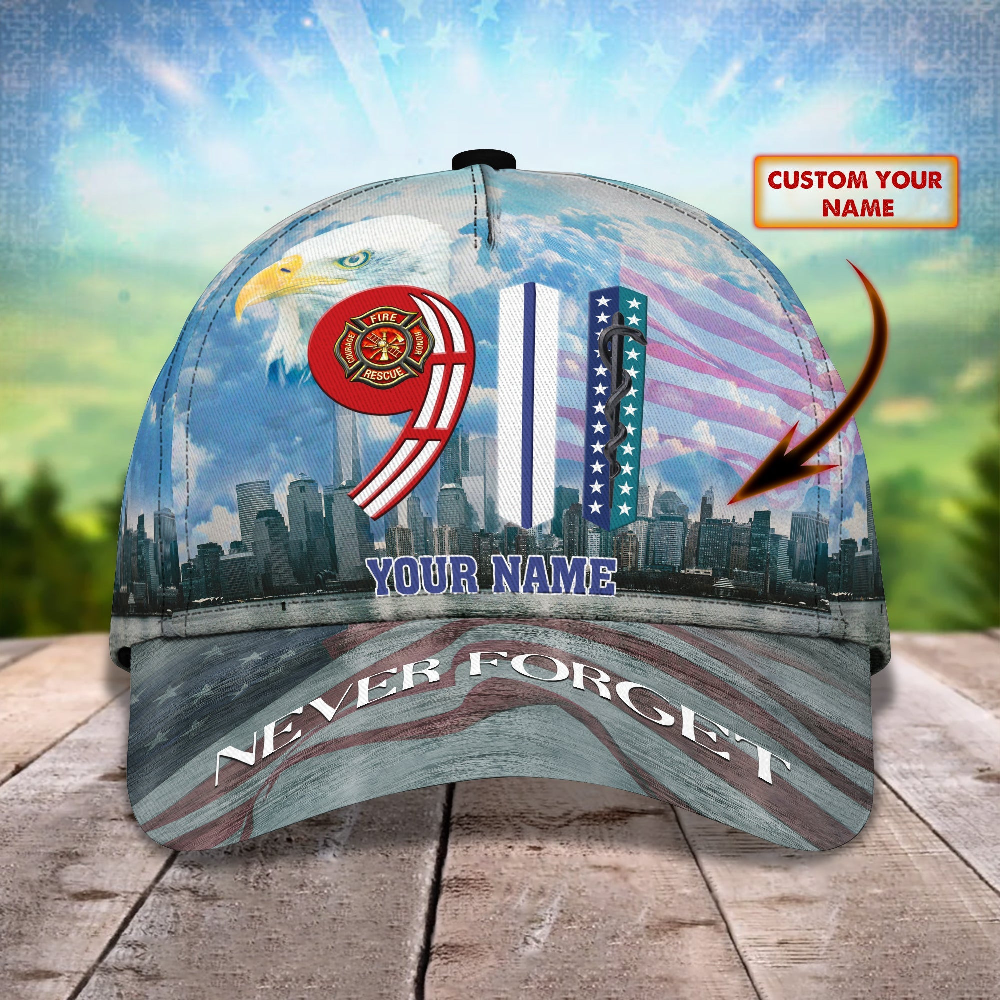 Adeenyc Custom Classic Firefighter Cap - Personalized Name Option Hats Gifts for men & women Adeenyc.com