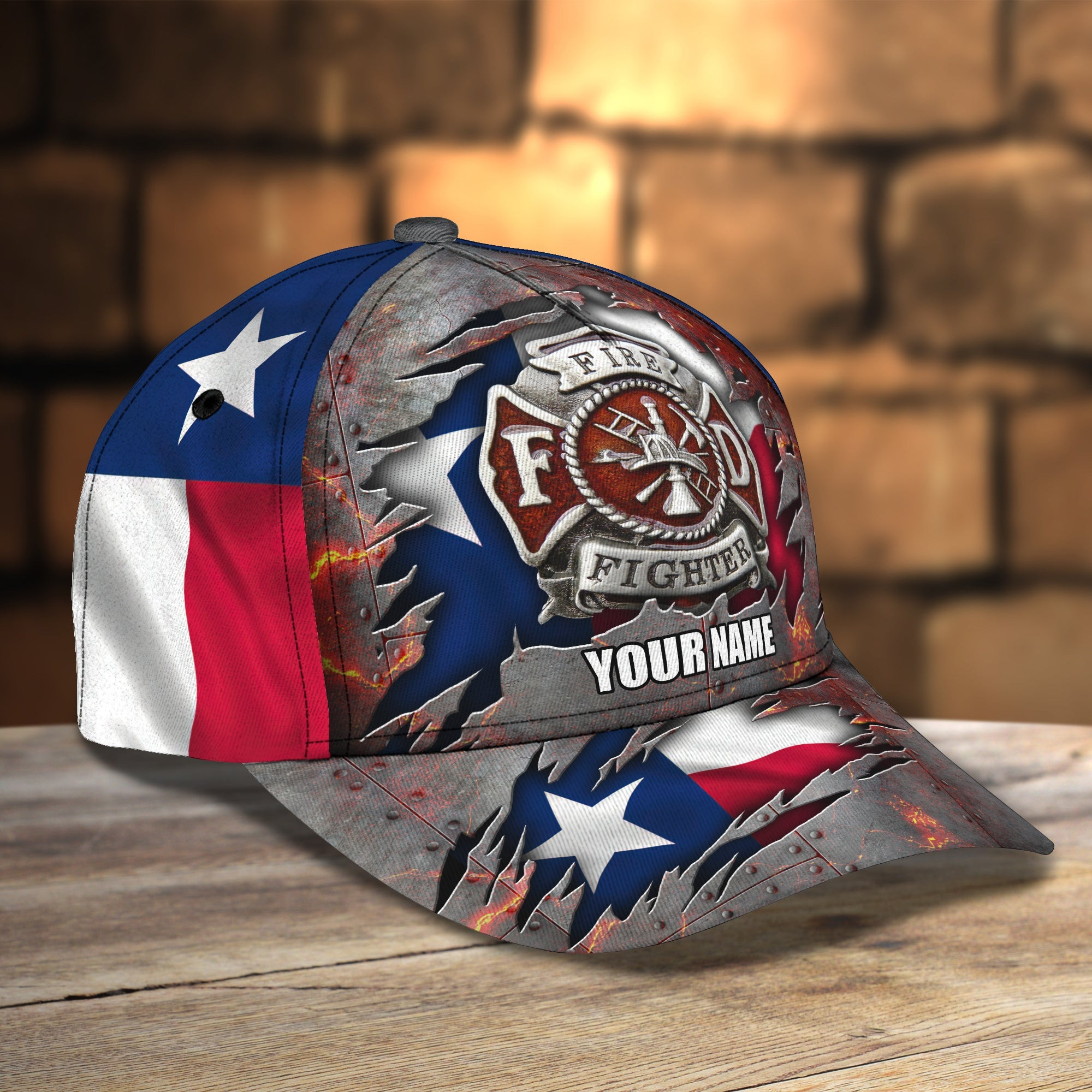 Adeenyc Custom Classic Firefighter Cap - Personalized Texas Fireman Hat Hats Gifts for men & women Adeenyc.com