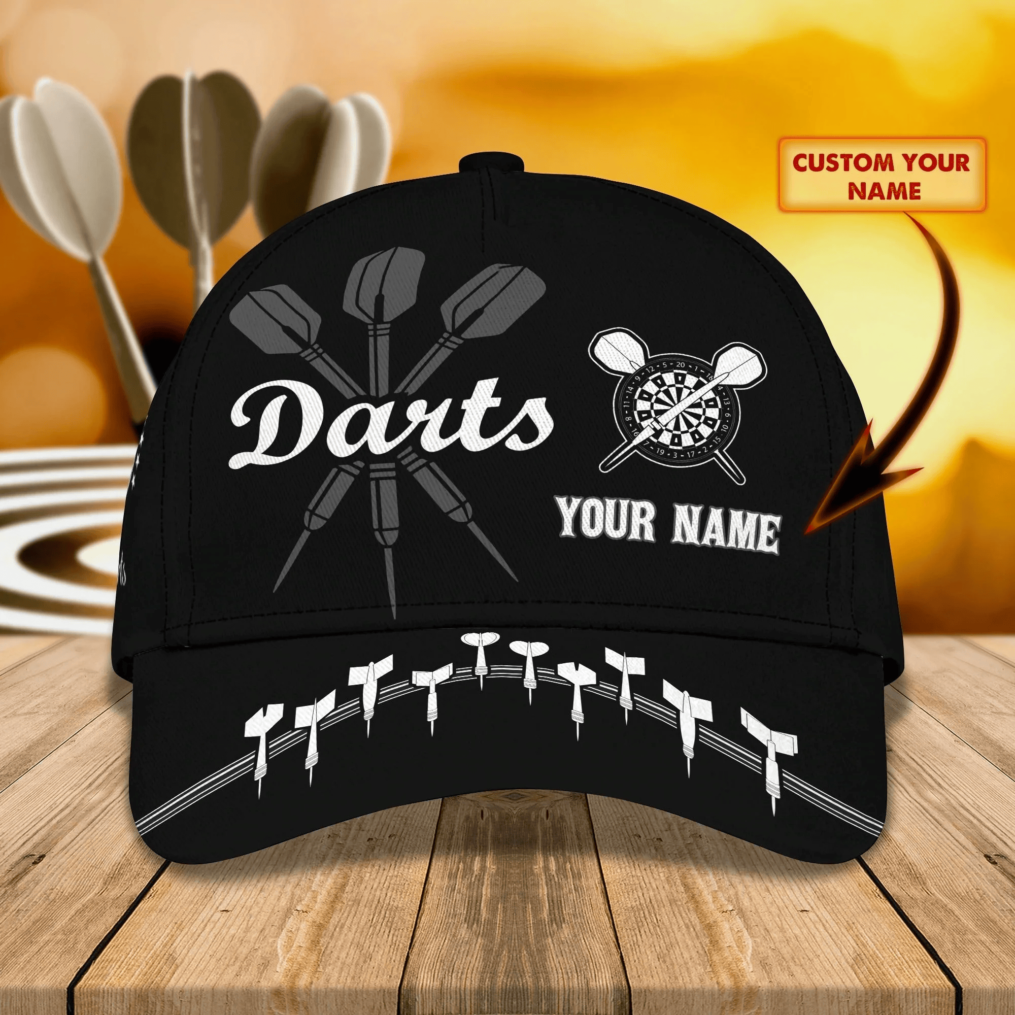 Adeenyc Custom Cool Dart Cap For Dart Boy Girl, Dart And Beer Baseball 3D Cap Hat, To Husband Darter Cap Hat Trucker Hats Custom Hats Gifts For Men & Women