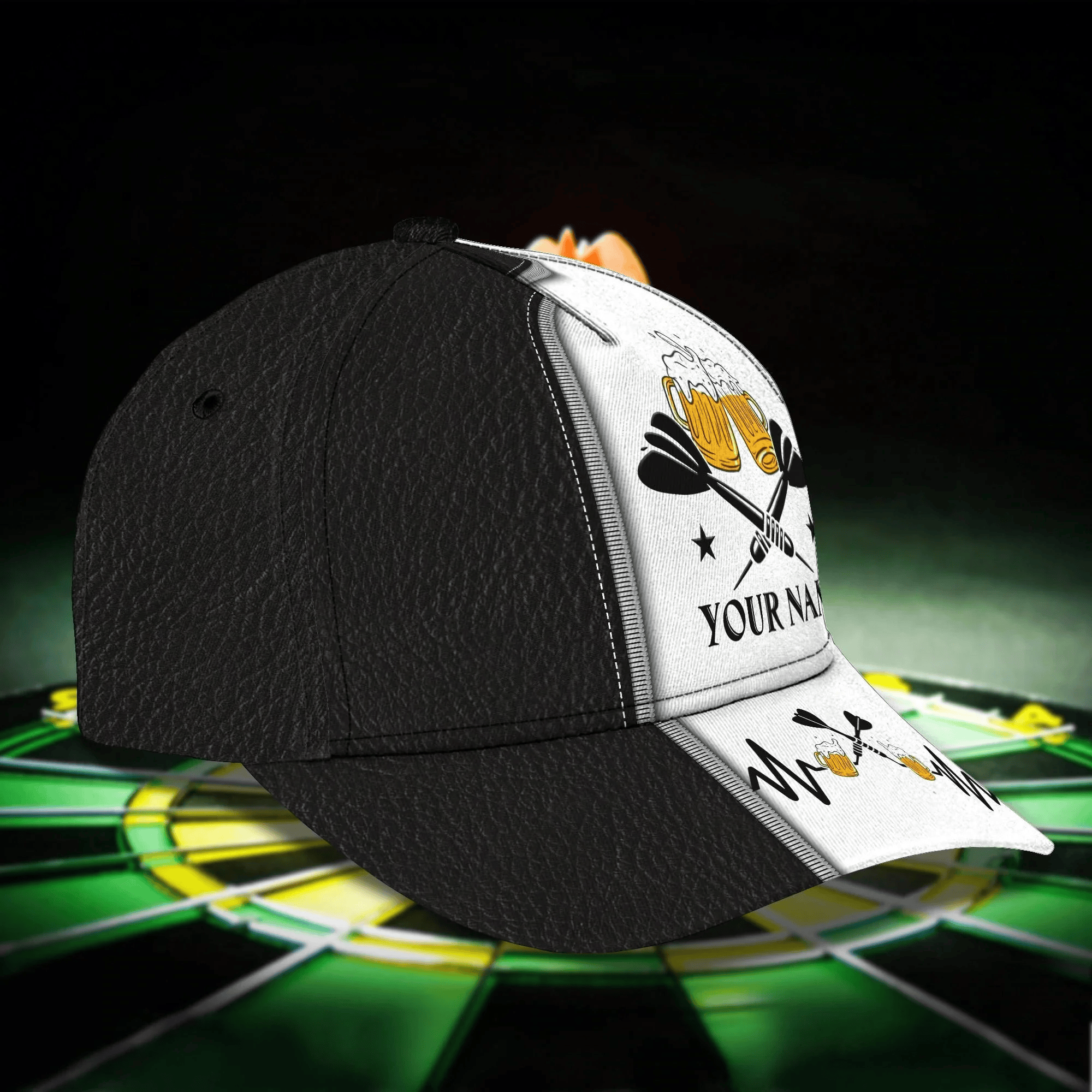 Adeenyc Custom Cool Dart Cap For Dart Boy Girl, Dart And Beer Baseball 3D Cap Hat, To Husband Darter Cap Hat Trucker Hats Custom Hats Gifts For Men & Women