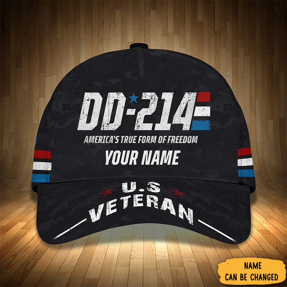 Adeenyc Custom DD-214 U.S Veteran Hat America's True Form Of Freedom Honor Veteran Cap Trucker Hats Custom Hats Gifts For Men & Women