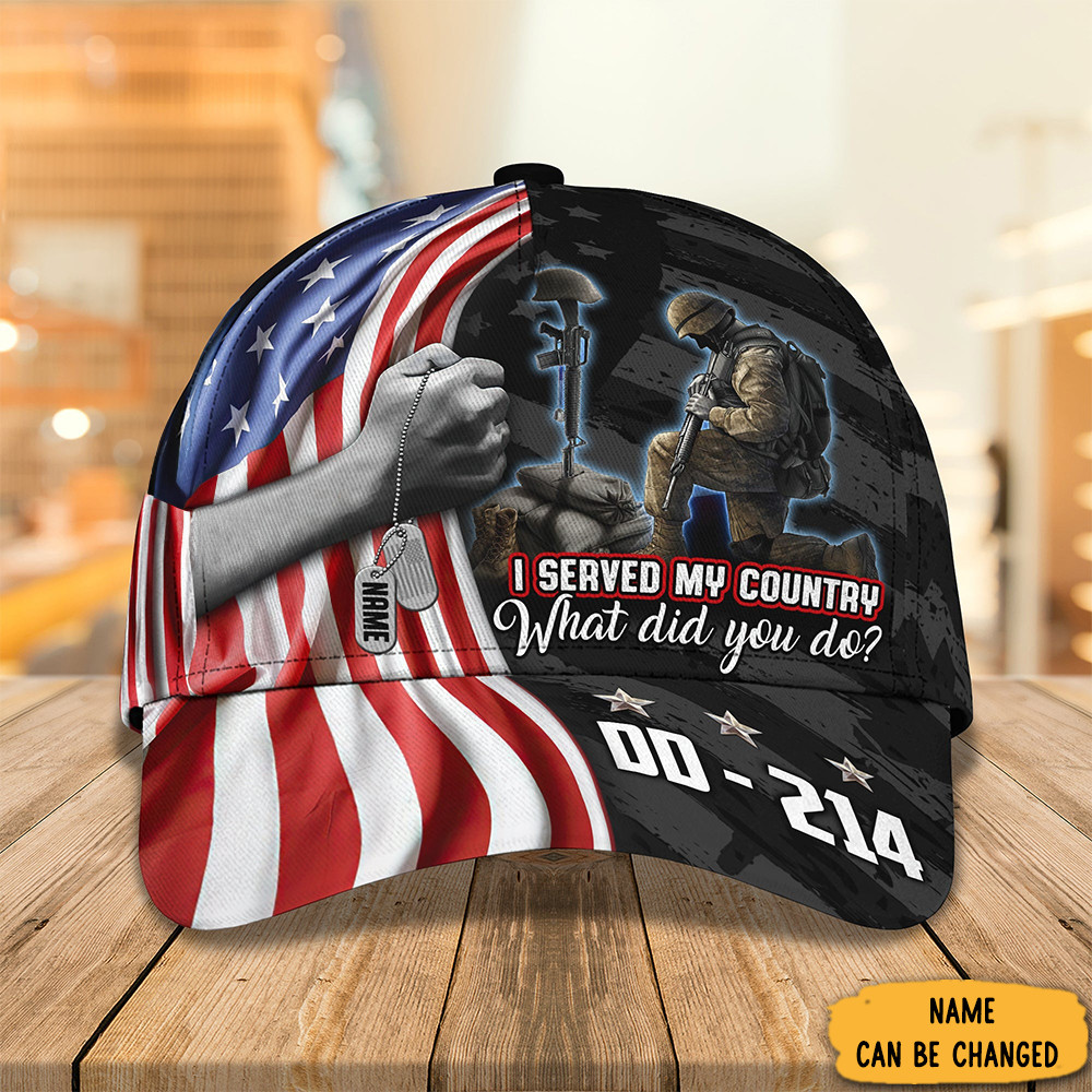 Adeenyc Custom DD-214 Veteran Hat I Served My Country What Did You Do Honor DD214 Veteran Cap Trucker Hats Custom Hats Gifts For Men & Women