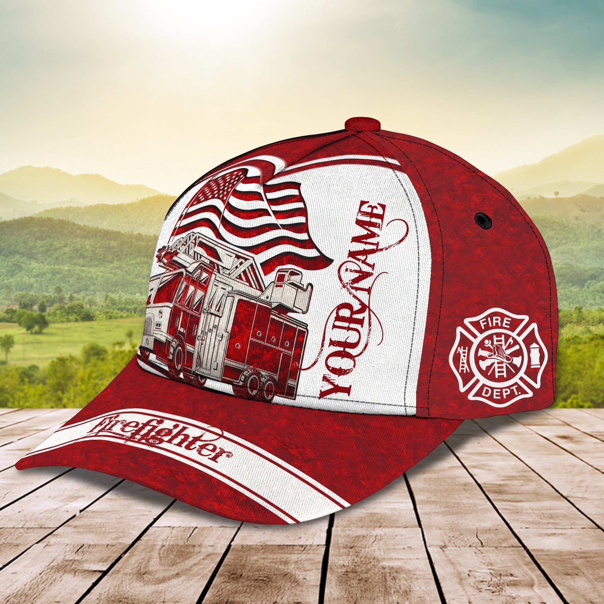 Adeenyc Custom Firefighter Cap - Personalized Classic Hat For Firefighters Hats Gifts for men & women Adeenyc.com