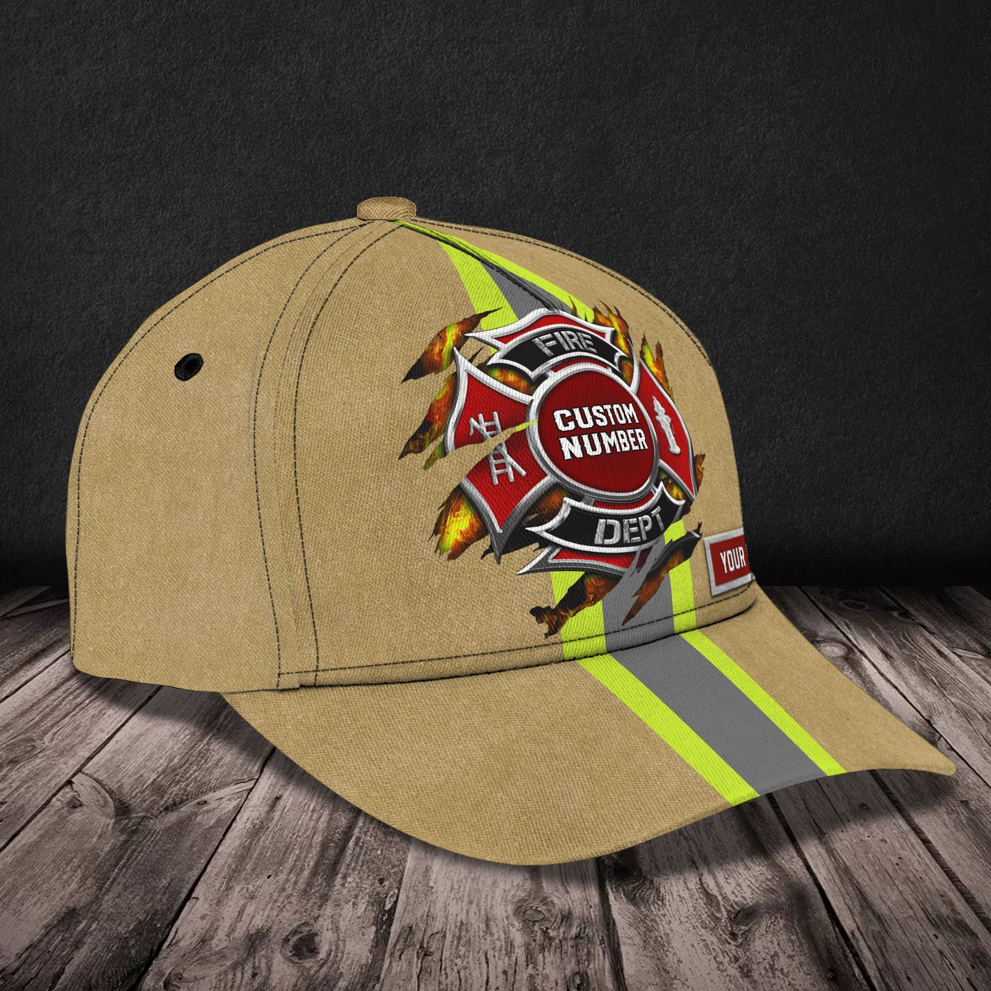 Adeenyc Custom Firefighter Cap - Personalized Name & Number Hat Hats Gifts for men & women Adeenyc.com