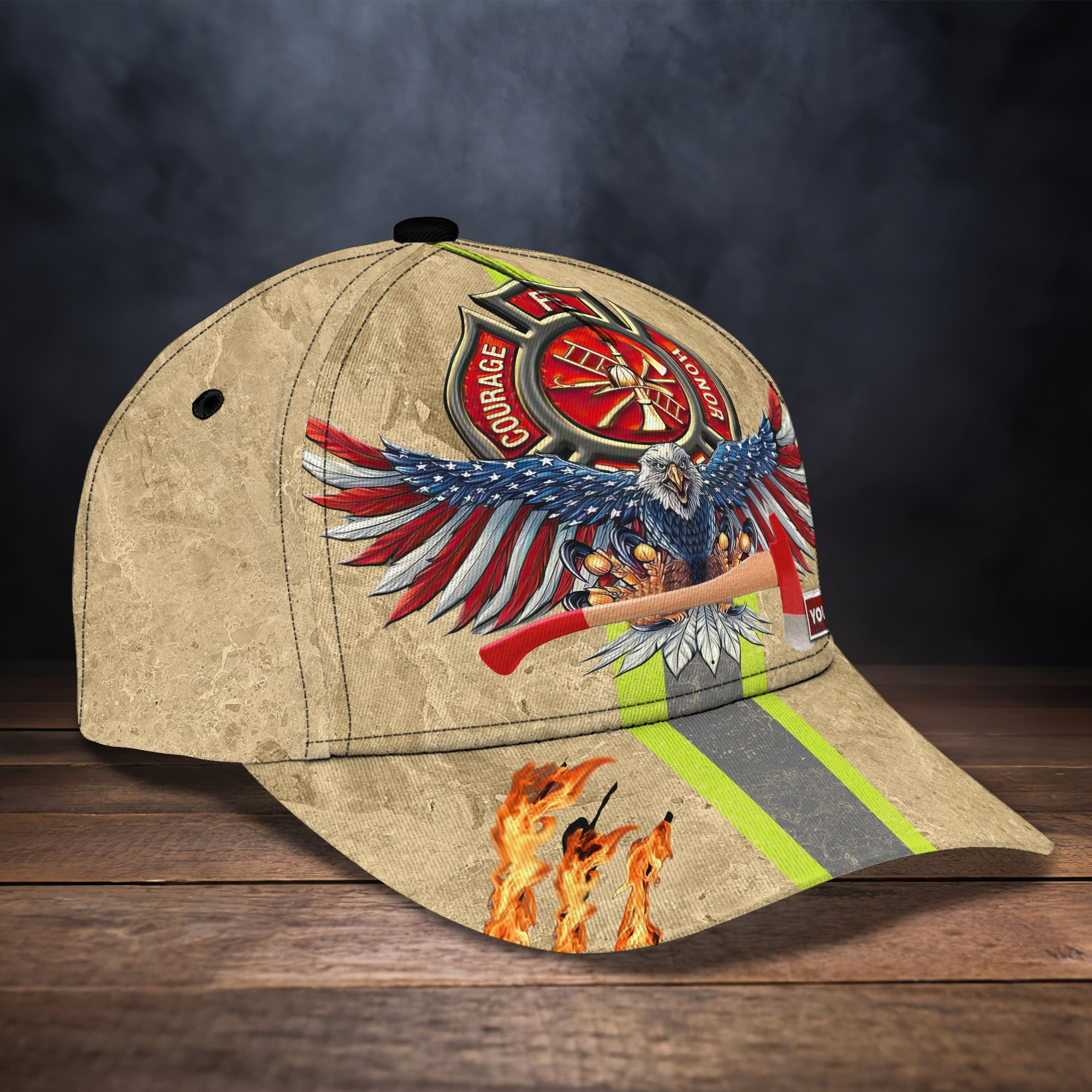 Adeenyc Custom Firefighter Cap - Personalized Name Hat Hats Gifts for men & women Adeenyc.com