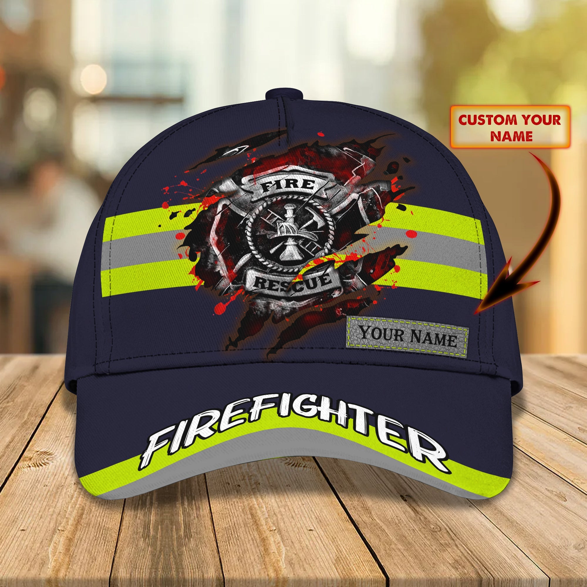 Adeenyc Custom Firefighter Cap - Personalized Name Hat Hats Gifts for men & women Adeenyc.com