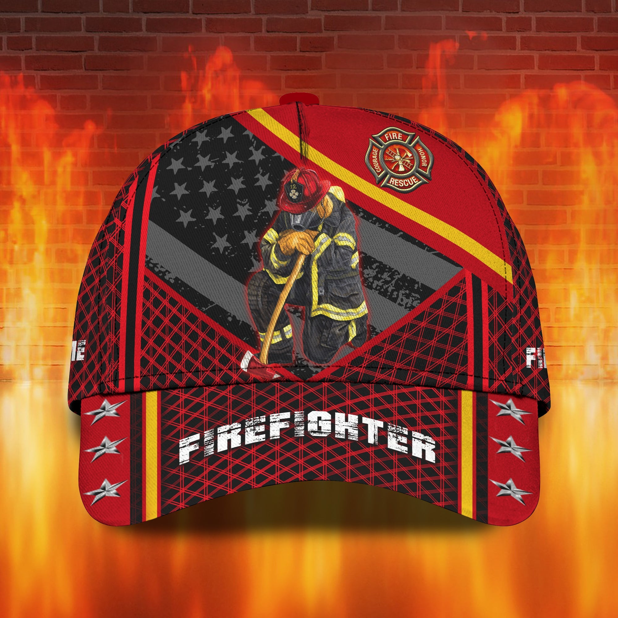Adeenyc Custom Firefighter Cap - Personalized Name Hat Hats Gifts for men & women Adeenyc.com