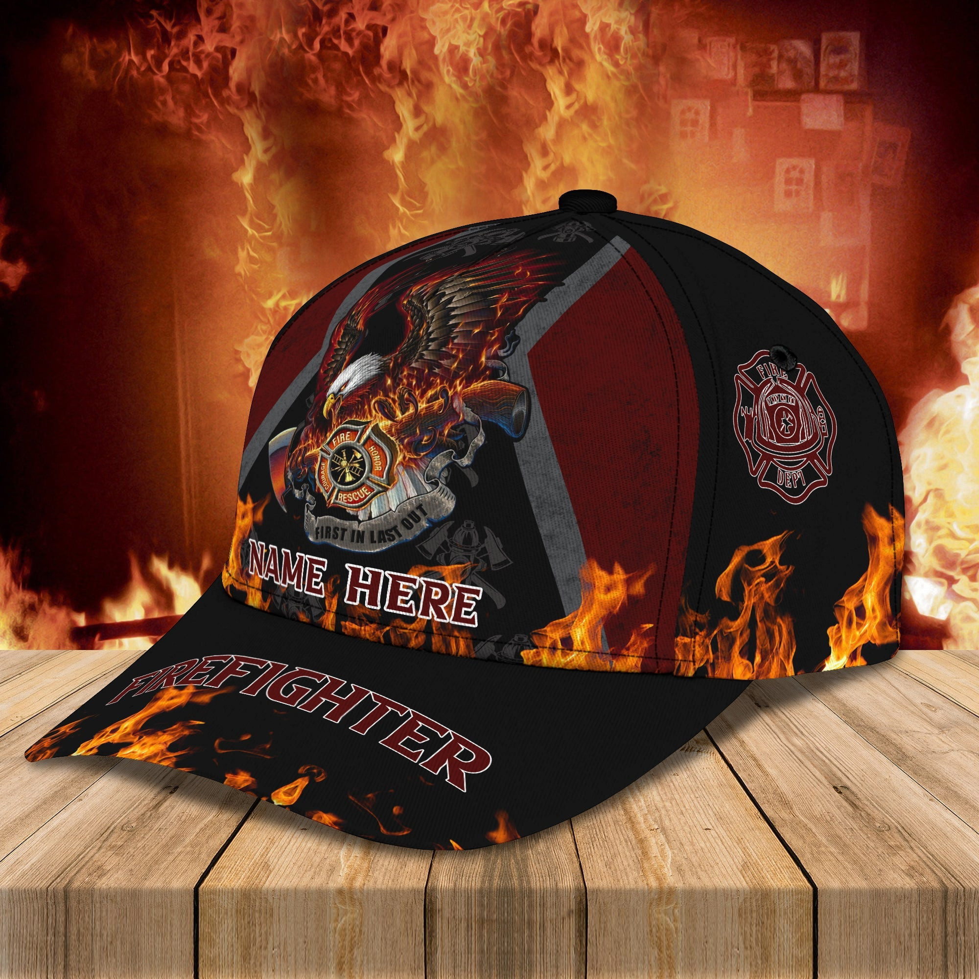Adeenyc Custom Firefighter Personalized Classic Cap Baseball Cap Hat Hats Gifts for men & women Adeenyc.com