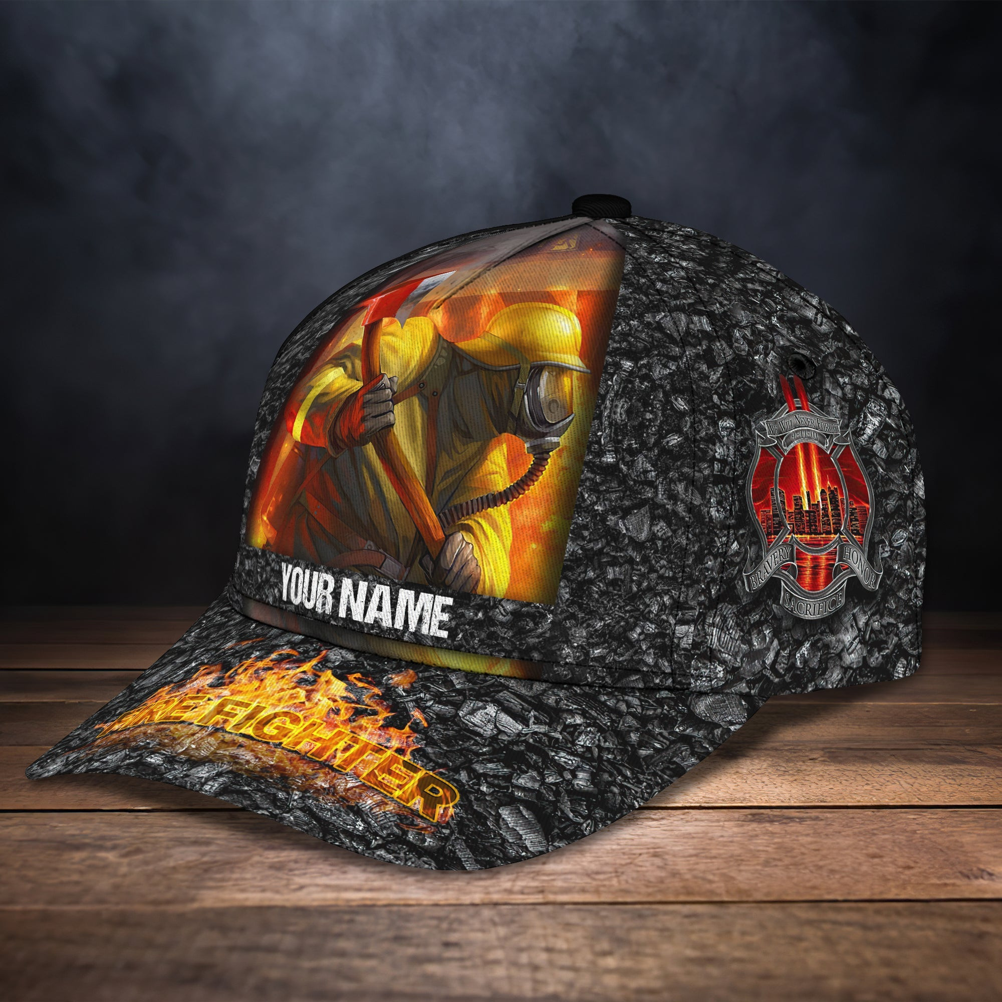 Adeenyc Custom Firefighter Personalized Name Cap Hats Gifts for men & women Adeenyc.com