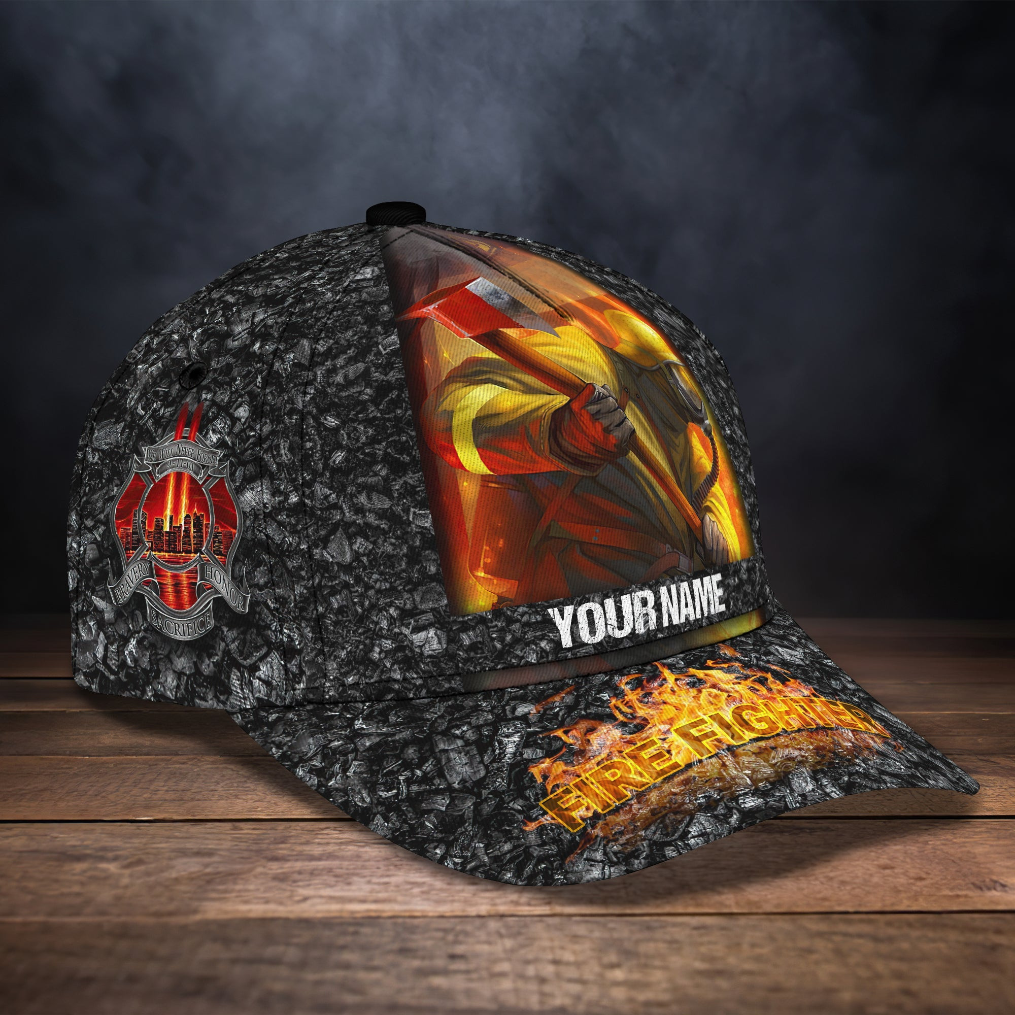Adeenyc Custom Firefighter Personalized Name Cap Hats Gifts for men & women Adeenyc.com