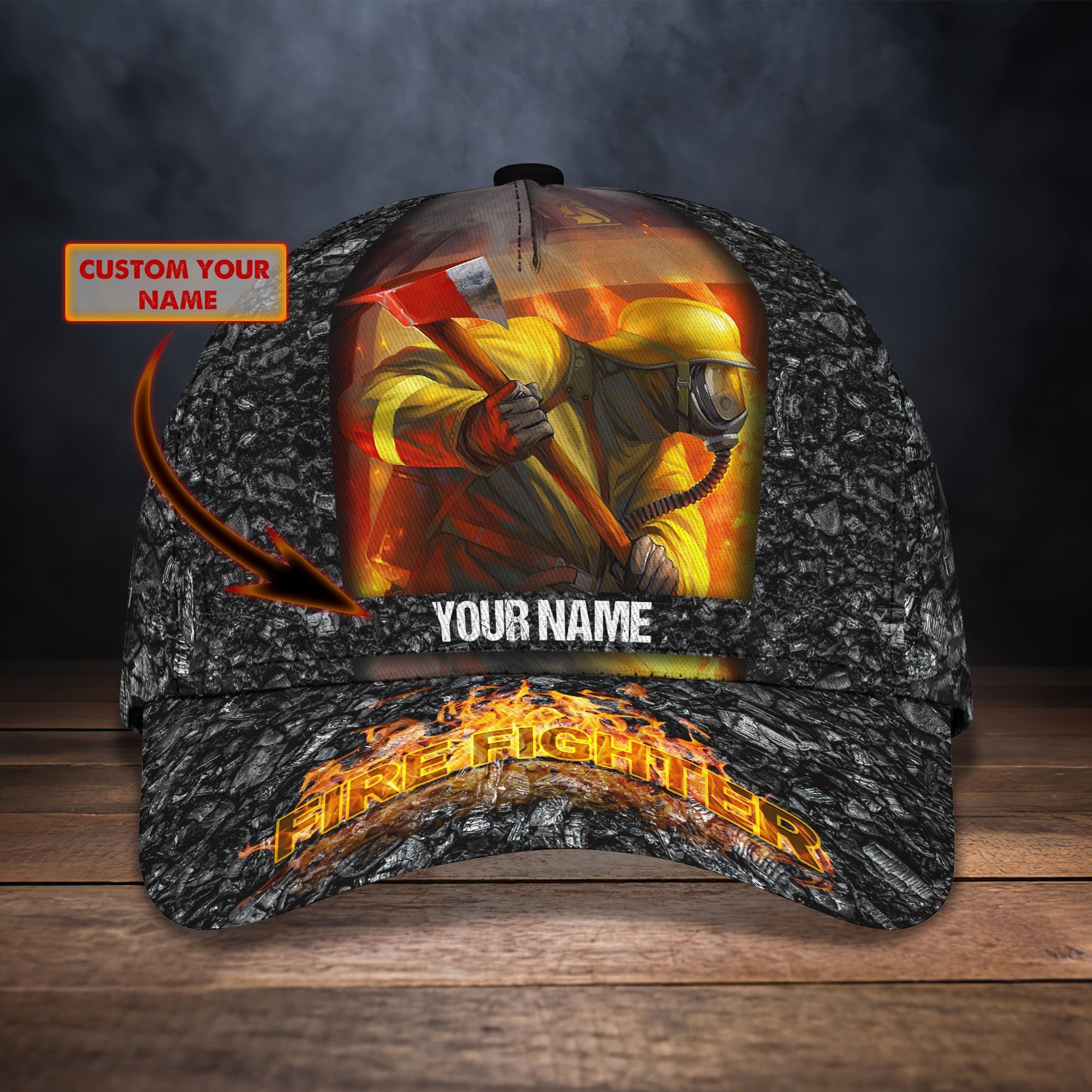 Adeenyc Custom Firefighter Personalized Name Cap Hats Gifts for men & women Adeenyc.com