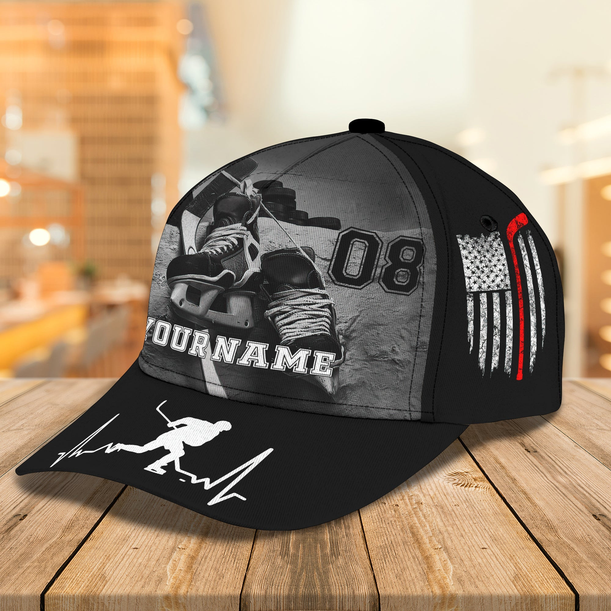 Adeenyc Custom Hockey Cap - Personalized Name Hat Hats Gifts for men & women Adeenyc.com