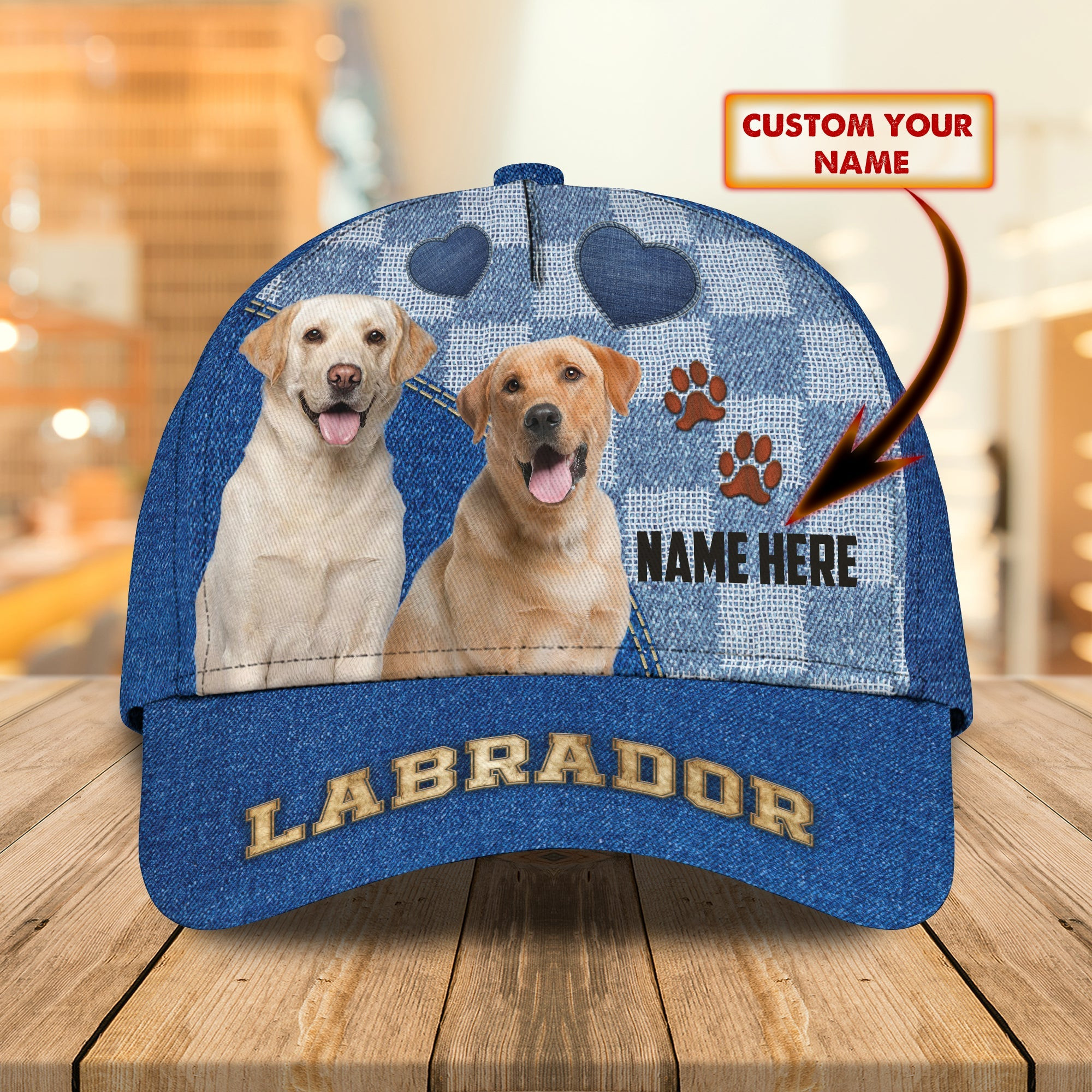 Adeenyc Custom Labrador Name Cap - Personalized Classic Cap Baseball Cap Hat Hats Gifts for men & women Adeenyc.com