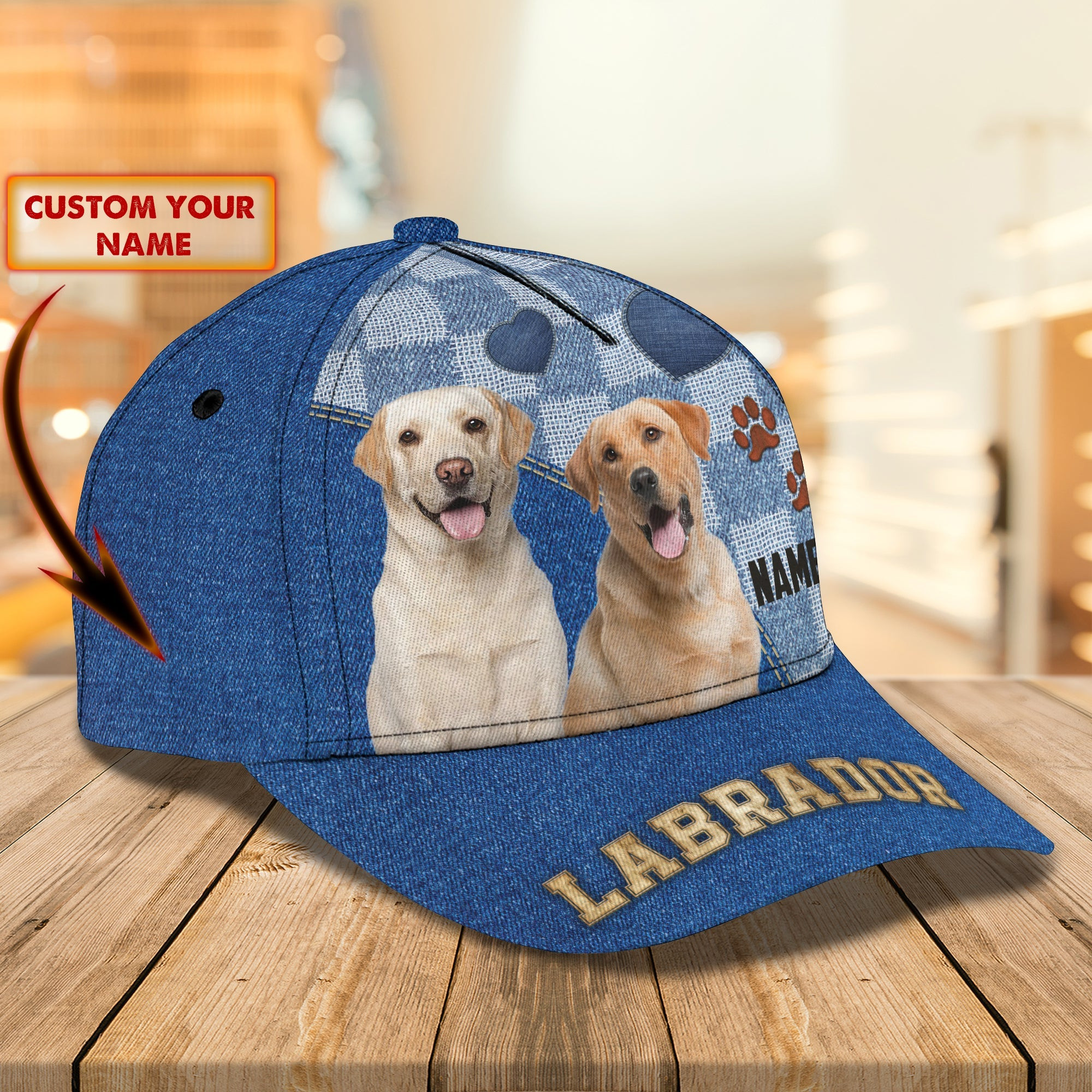 Adeenyc Custom Labrador Name Cap - Personalized Classic Cap Baseball Cap Hat Hats Gifts for men & women Adeenyc.com