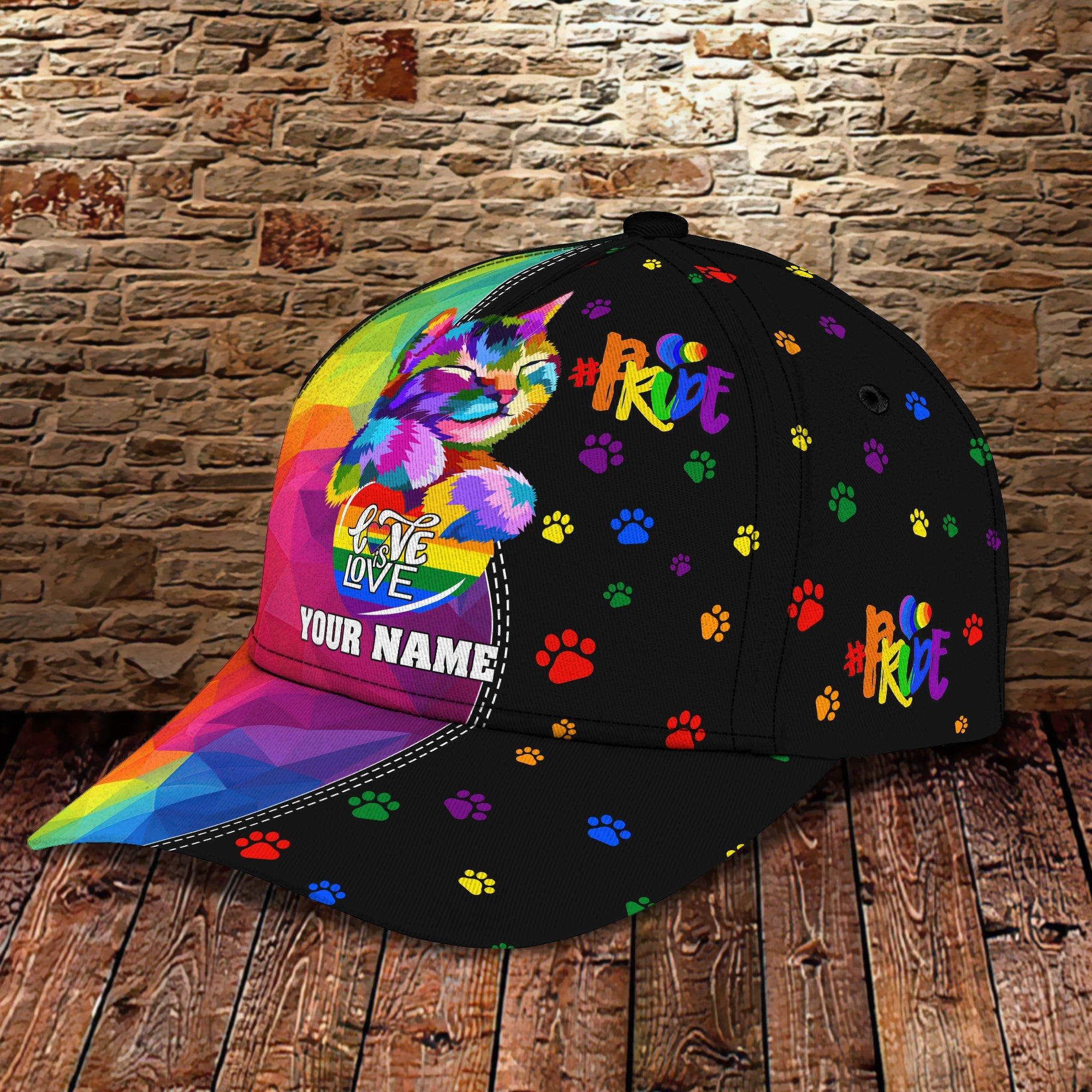 Adeenyc Custom Lgbt Personalized Classic Cap Baseball Cap Hat Hats Gifts for men & women Adeenyc.com