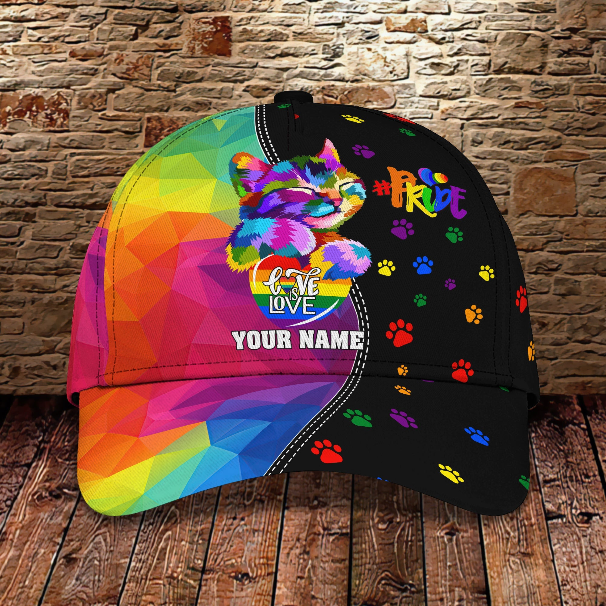 Adeenyc Custom Lgbt Personalized Classic Cap Baseball Cap Hat Hats Gifts for men & women Adeenyc.com