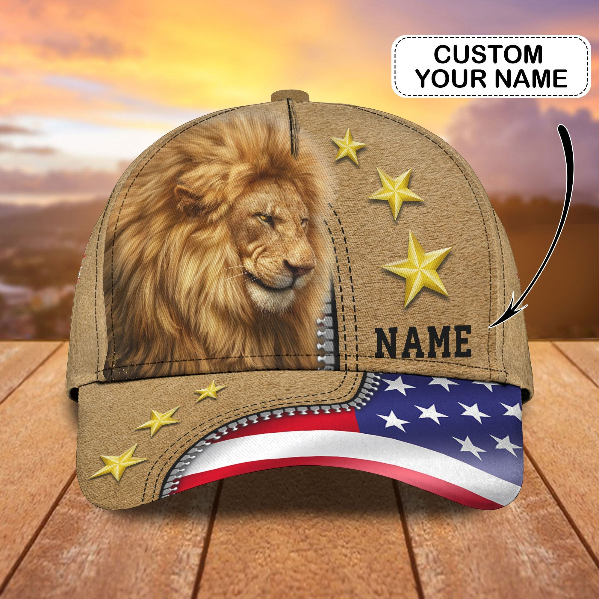 Adeenyc Custom Lion King Personalized Name Cap Hats Gifts for men & women Adeenyc.com