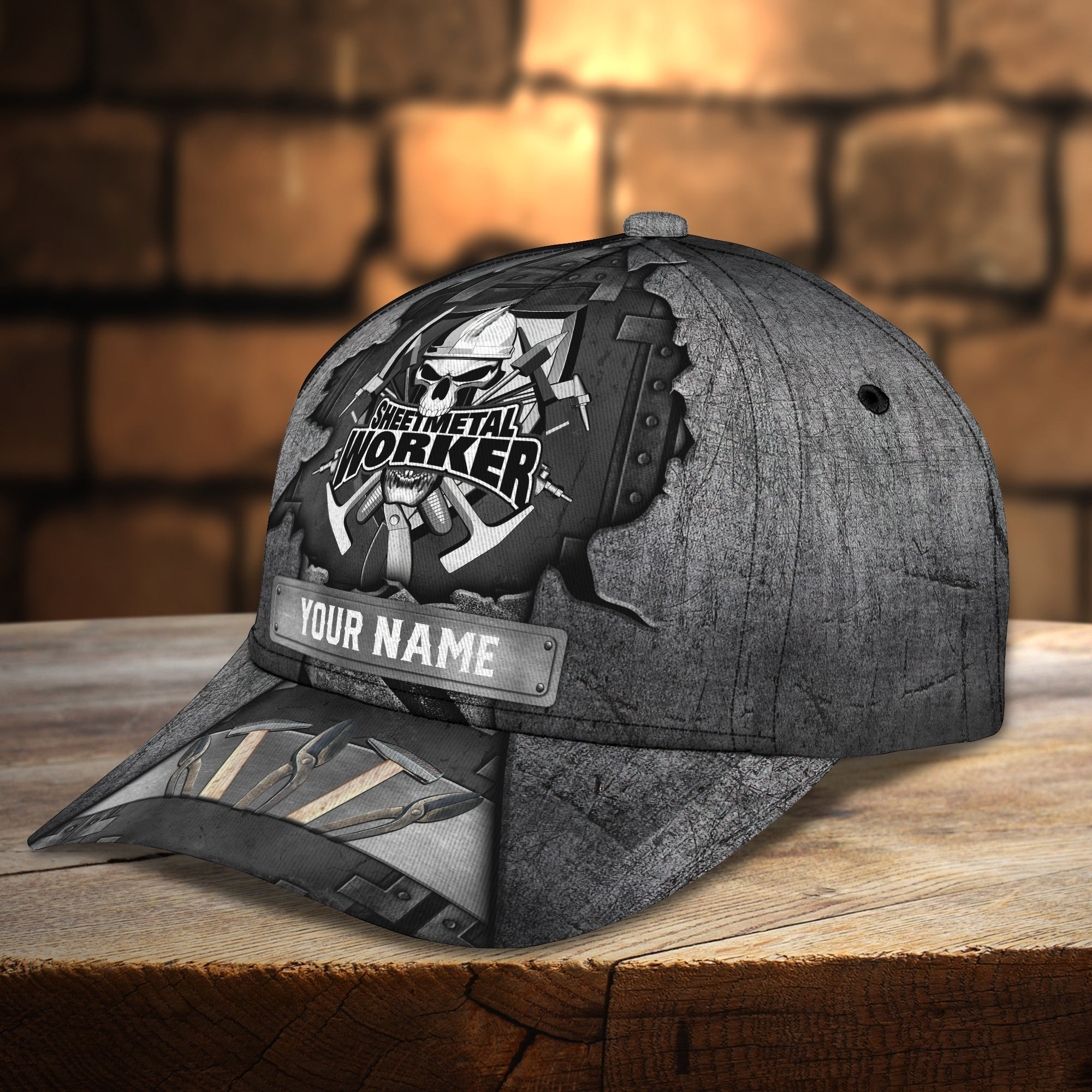 Adeenyc Custom Metal Worker Cap - Personalized Name Hats Gifts for men & women Adeenyc.com