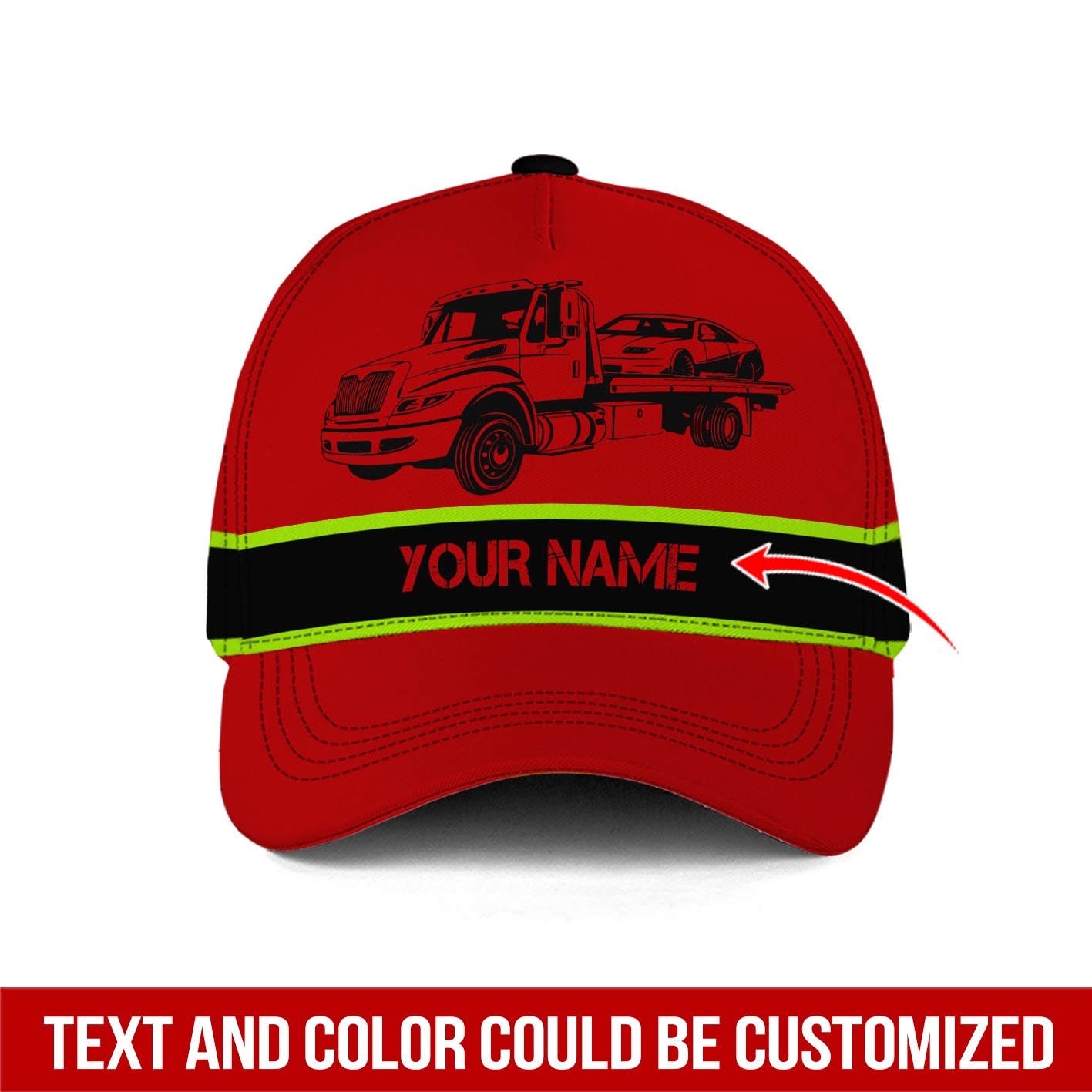 Adeenyc Custom Name And Color Love Tow Truck Classic Hat Baseball Cap Trucker Hats Custom Hats Gifts For Men & Women