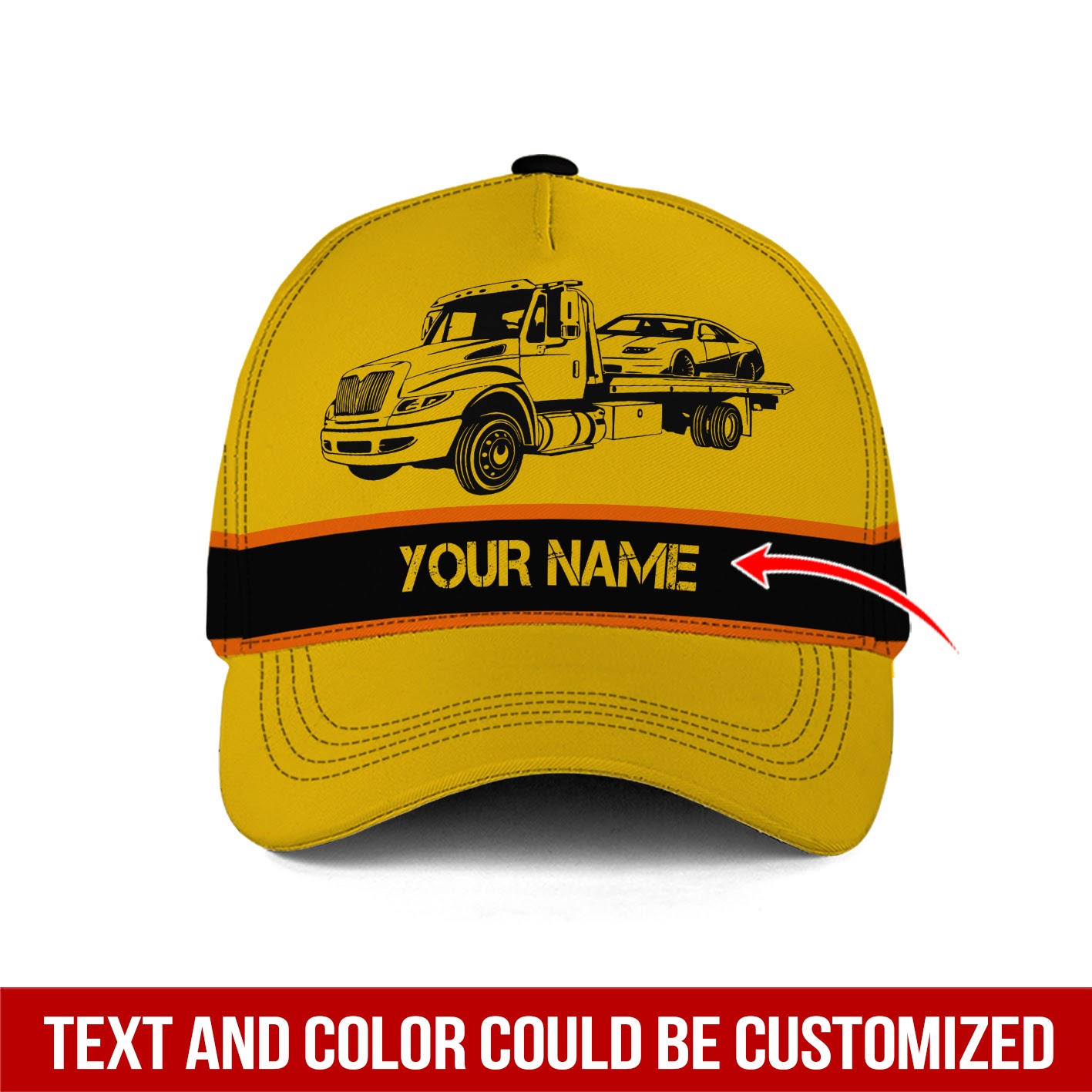 Adeenyc Custom Name And Color Love Tow Truck Classic Hat Baseball Cap Trucker Hats Custom Hats Gifts For Men & Women