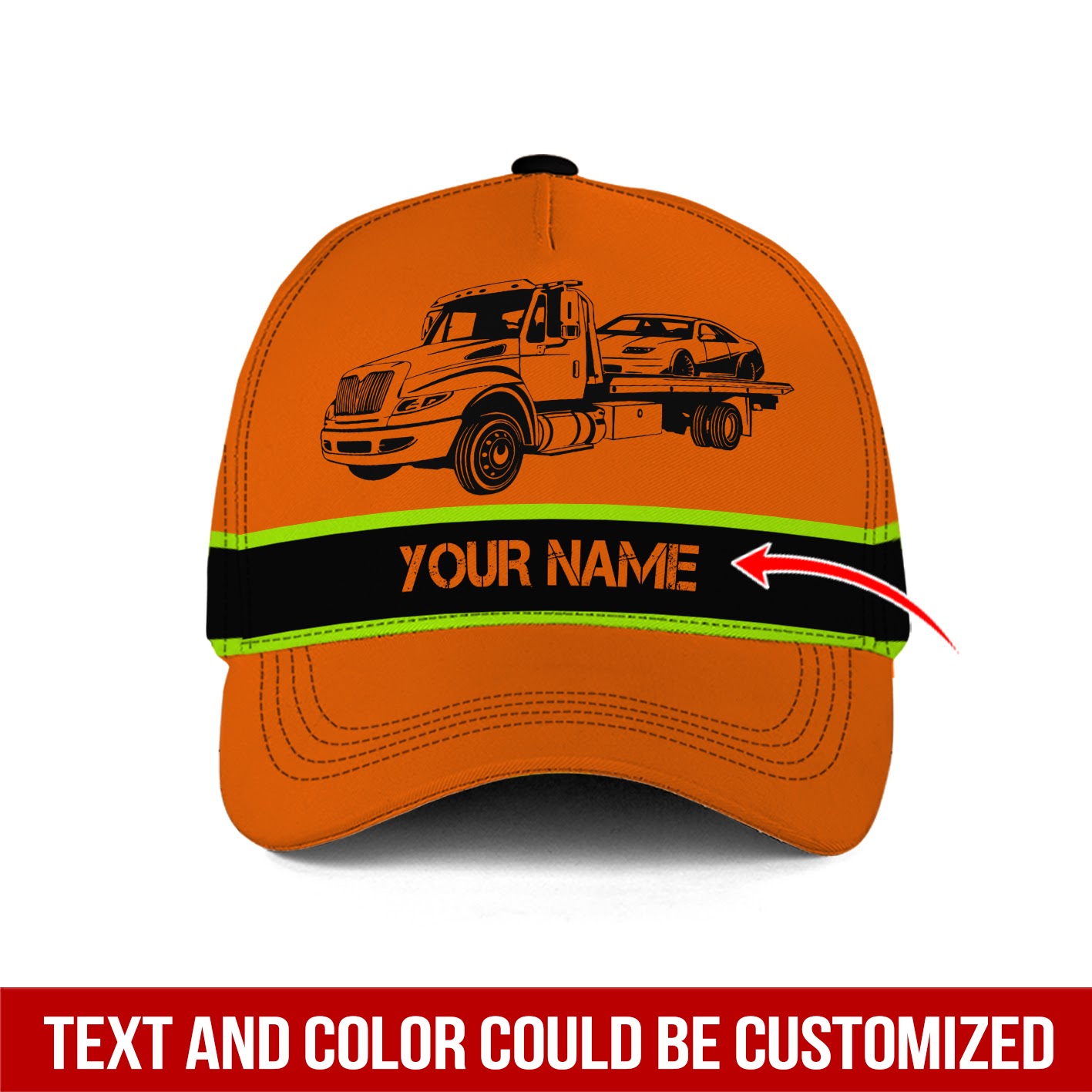 Adeenyc Custom Name And Color Love Tow Truck Classic Hat Baseball Cap Trucker Hats Custom Hats Gifts For Men & Women