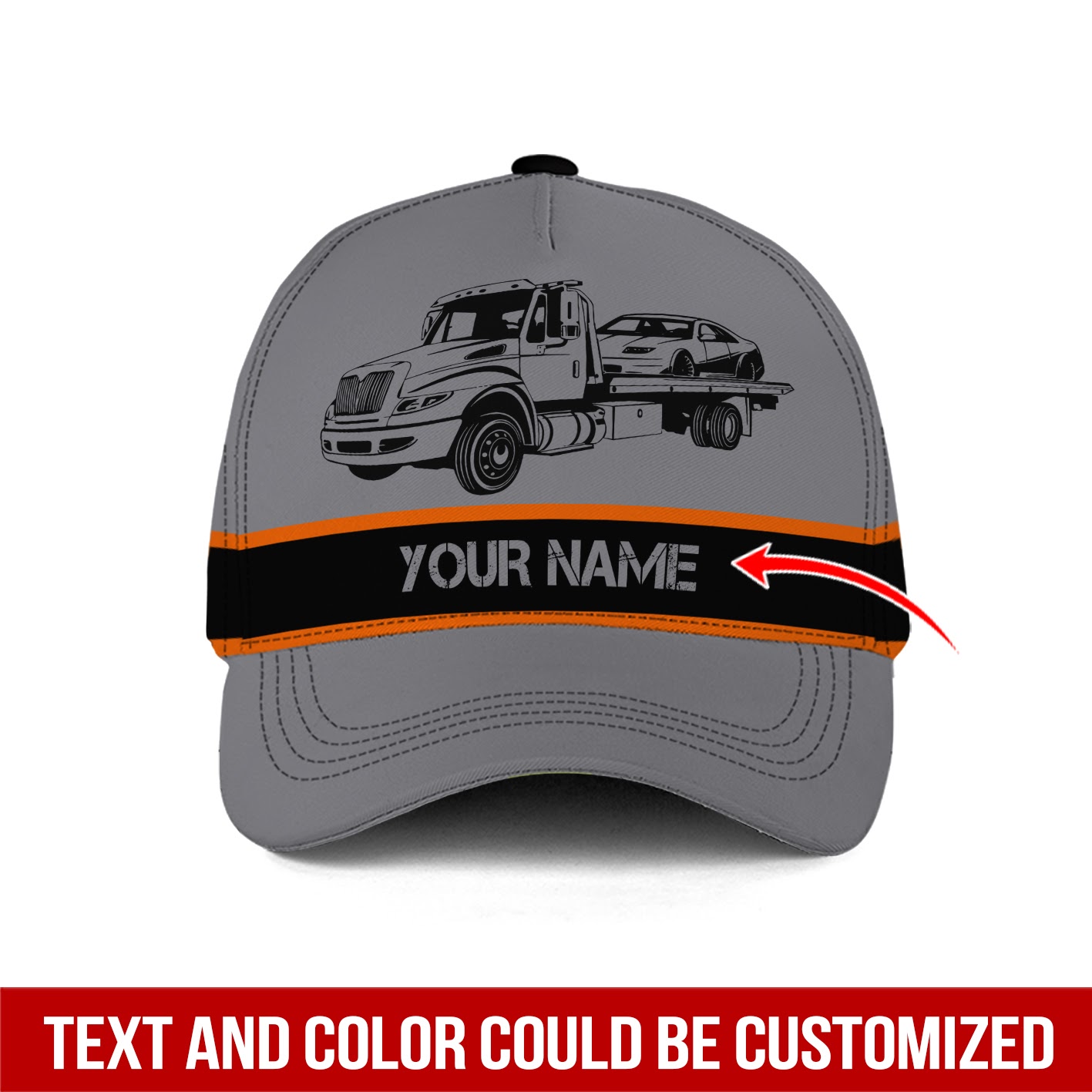 Adeenyc Custom Name And Color Love Tow Truck Classic Hat Baseball Cap Trucker Hats Custom Hats Gifts For Men & Women