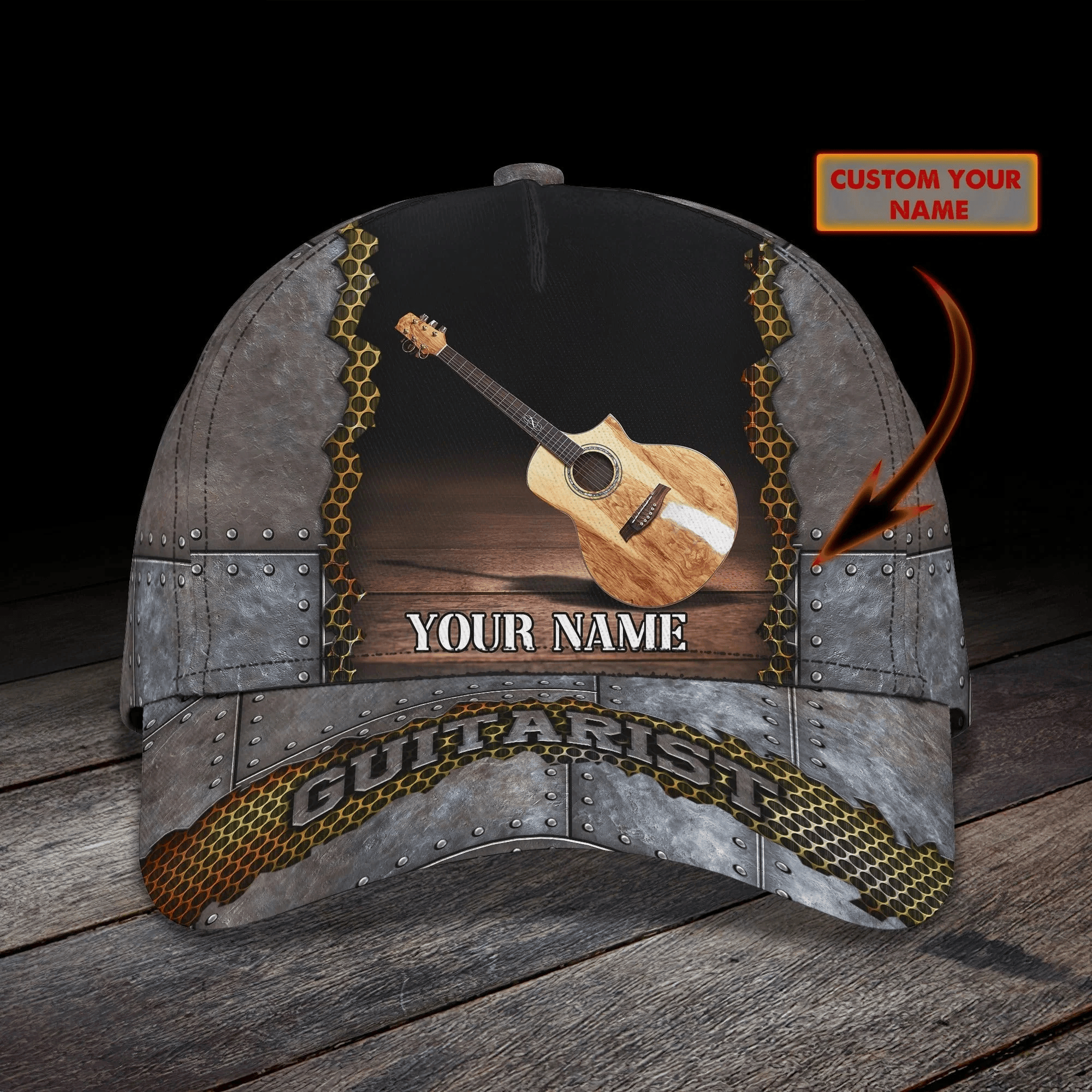 Adeenyc Custom Name Baseball Guitar Cap For Men And Woman, Musican 3D Cap, Guitarist Cap Hat For Summer Trucker Hats Custom Hats Gifts For Men & Women