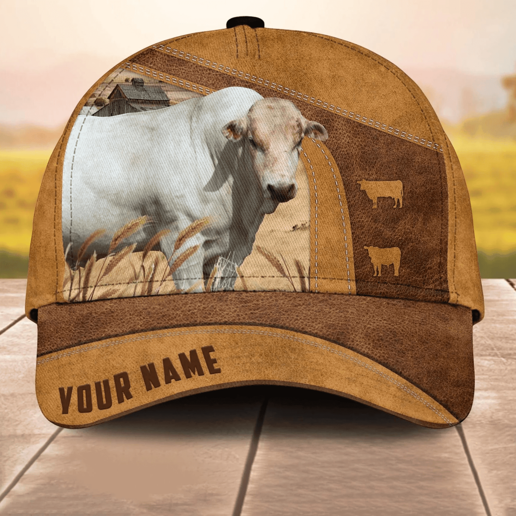 Adeenyc Custom Name Chianina Cale 3D Cap 3D All Over Print Baseball Cap, Cap For Farm Lovers, Animal Cap, Leather Pattern Cap Trucker Hats Custom Hats Gifts For Men & Women