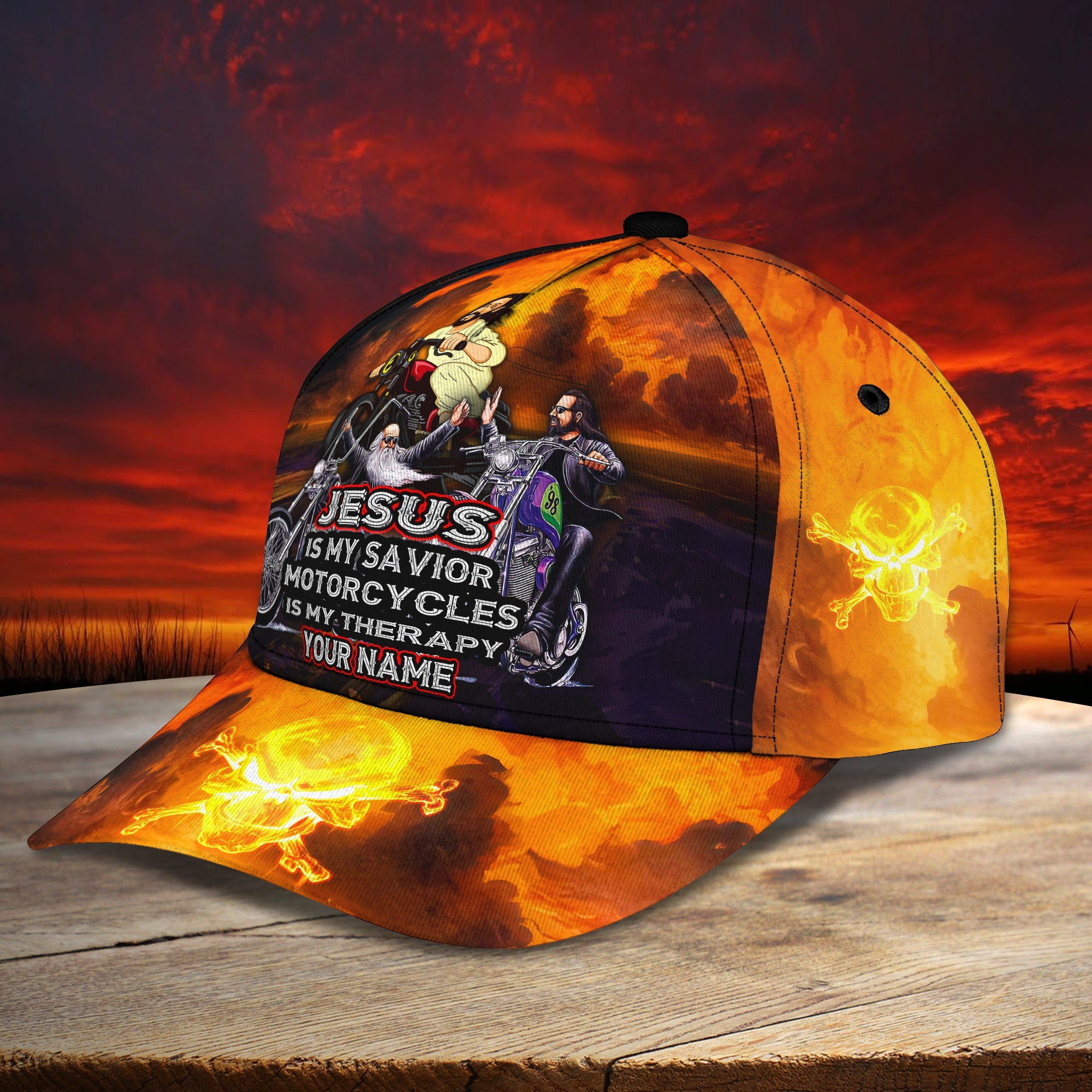 Adeenyc Custom Name Classic Cap Baseball Cap Hat Baseball Cap HatJesus is My Savior - Personalized Name Biker Hat Hats Gifts for men & women Adeenyc.com