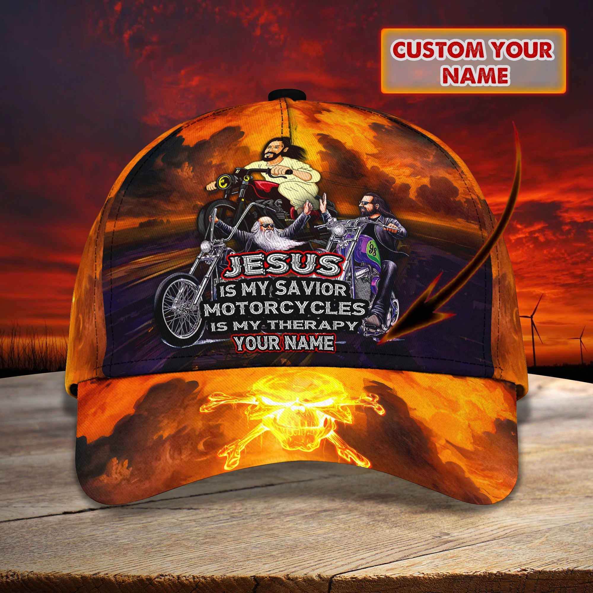 Adeenyc Custom Name Classic Cap Baseball Cap Hat Baseball Cap HatJesus is My Savior - Personalized Name Biker Hat Hats Gifts for men & women Adeenyc.com