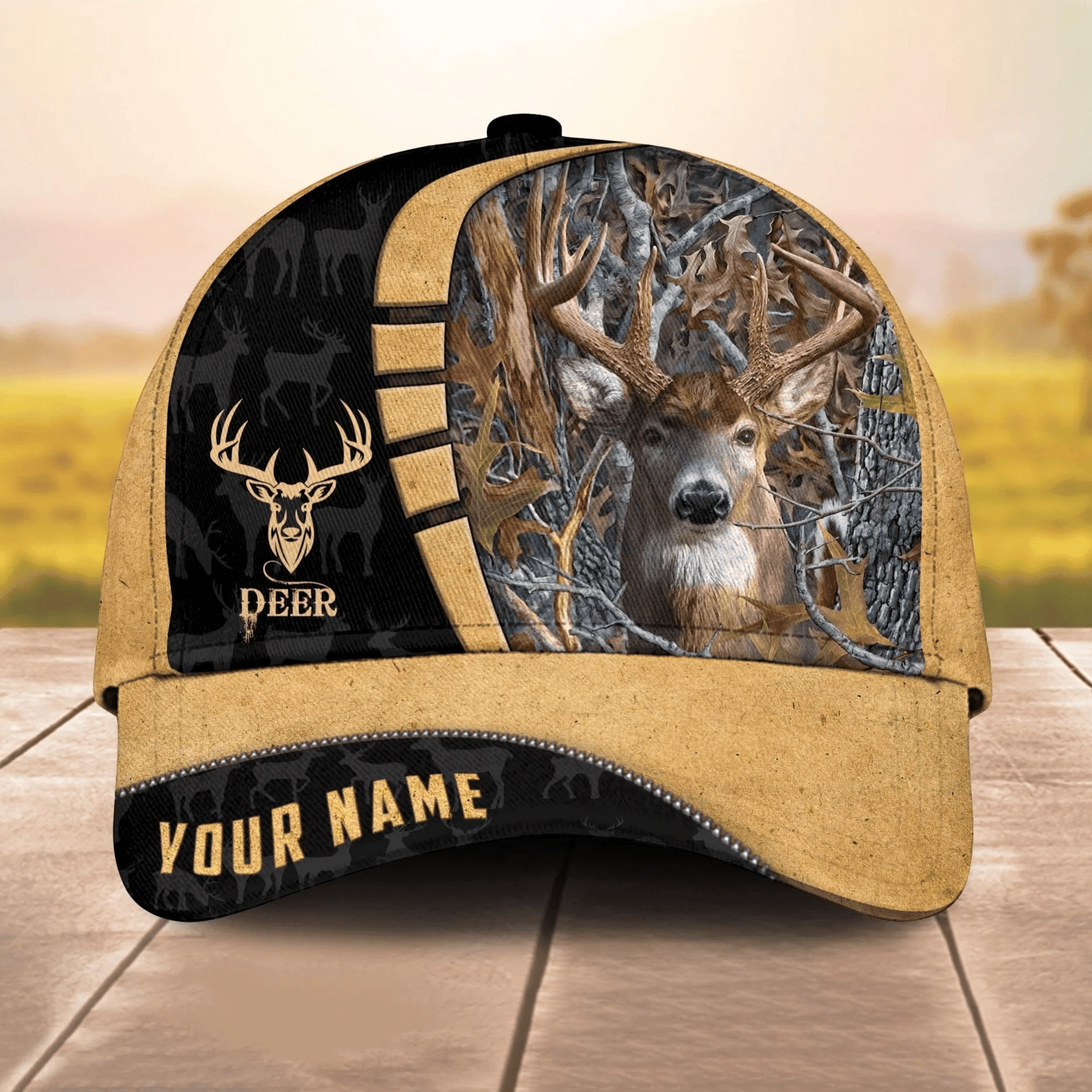 Adeenyc Custom Name Hunting Cale 3D Cap 3D All Over Print Baseball Cap, Cap For Farm Lovers, Animal Cap, Leather Pattern Cap Trucker Hats Custom Hats Gifts For Men & Women