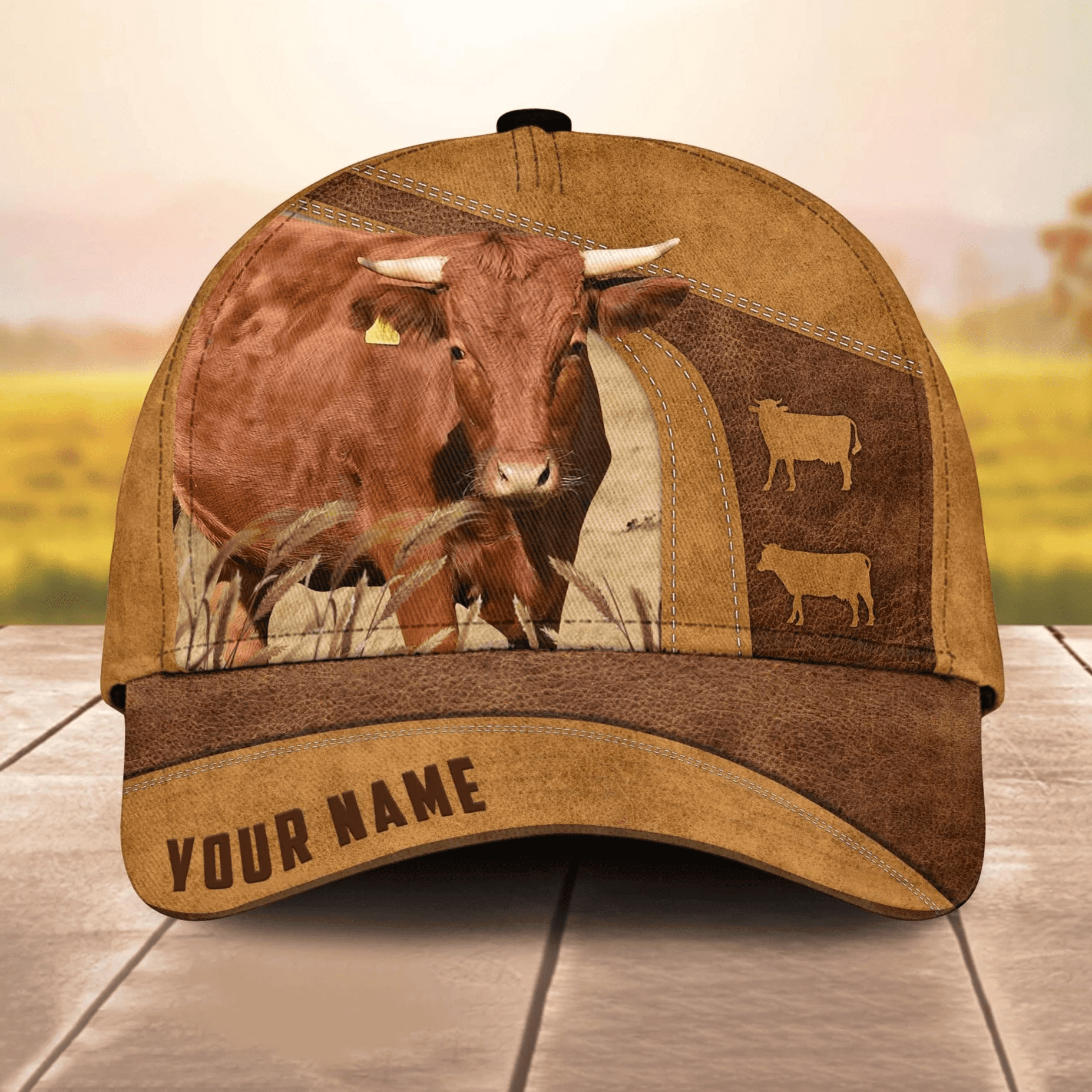 Adeenyc Custom Name Irish Dexter 3D Cap 3D All Over Print Baseball Cap, Cap For Farm Lovers, Animal Cap, Leather Pattern Cap Trucker Hats Custom Hats Gifts For Men & Women