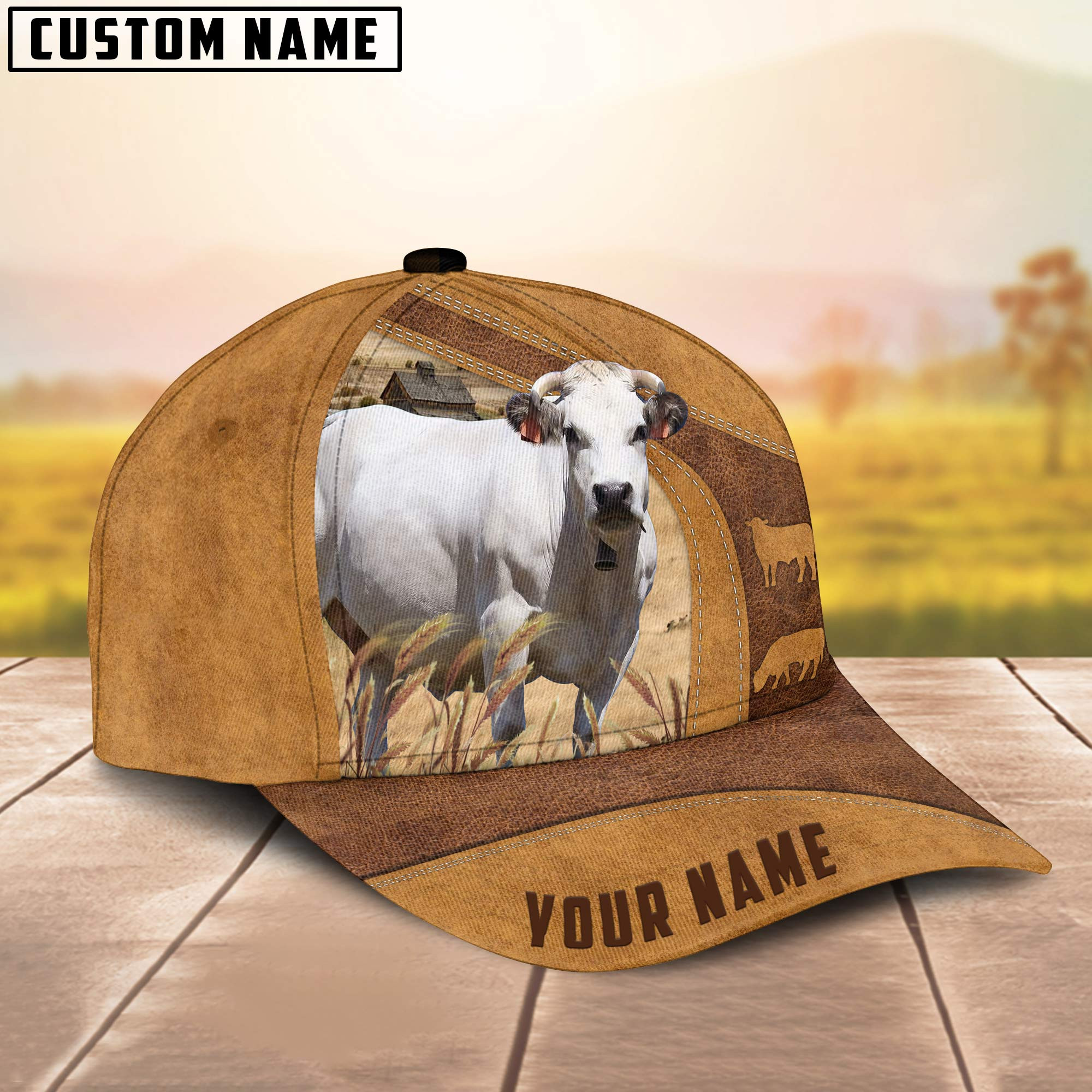 Adeenyc Custom Name Piedmontese Cap, Cattle Hat, Farm Baseball Hat, Cap Hat For Farmer Farm Lover Trucker Hats Custom Hats Gifts For Men & Women