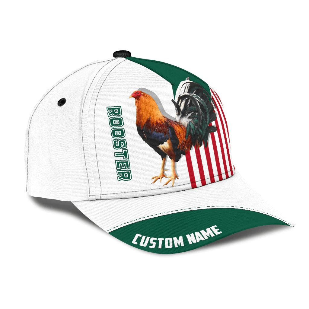 Adeenyc Custom Name Rooster Mexico All Over Printed Baseball Cap Hat Classic Cap For Chicken Lover Trucker Hats Custom Hats Gifts For Men & Women