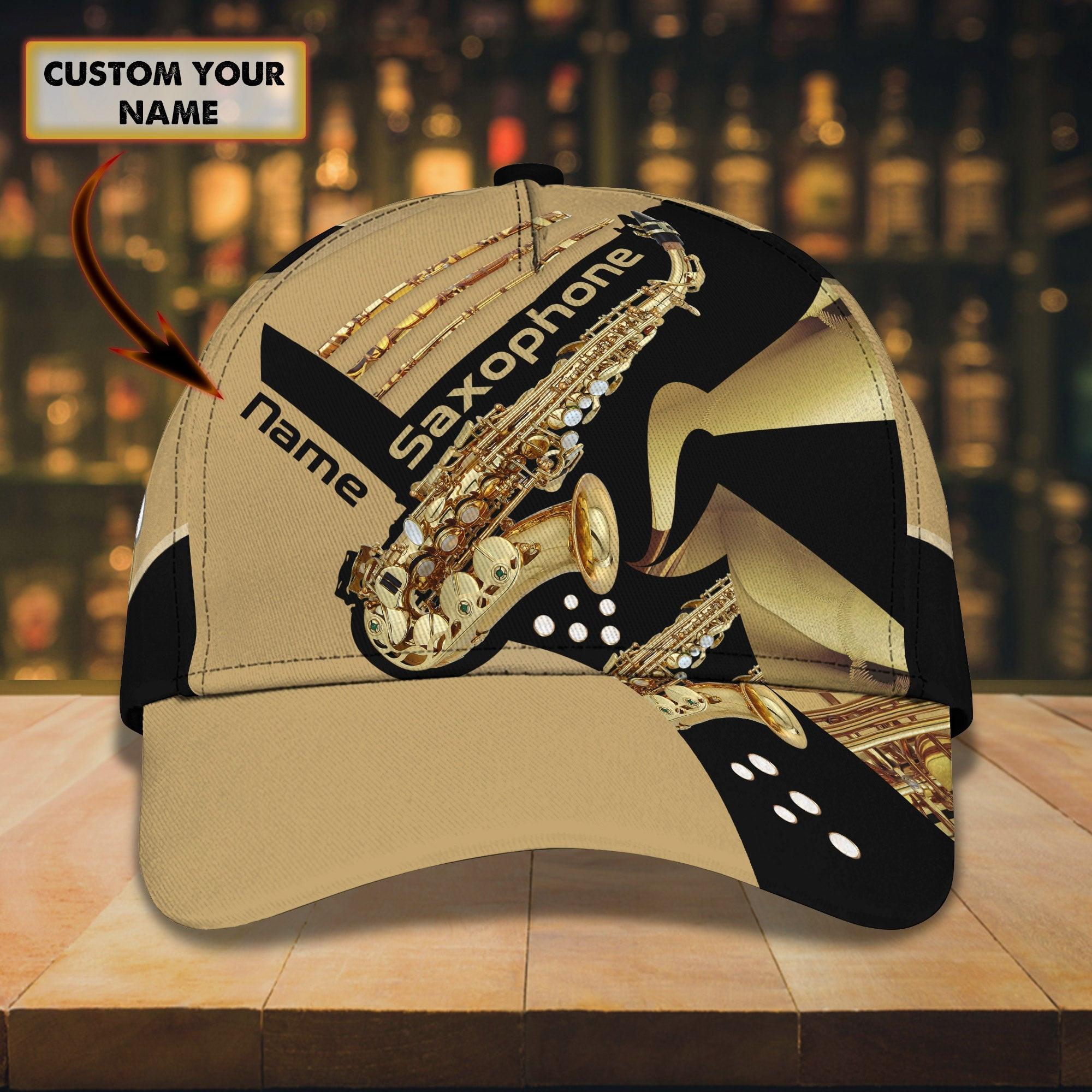 Adeenyc Custom Name Saxophone Classic Cap Baseball Cap Hat Baseball Cap Hat- Personalized Hat Gift for Saxophone Player Hats Gifts for men & women Adeenyc.com